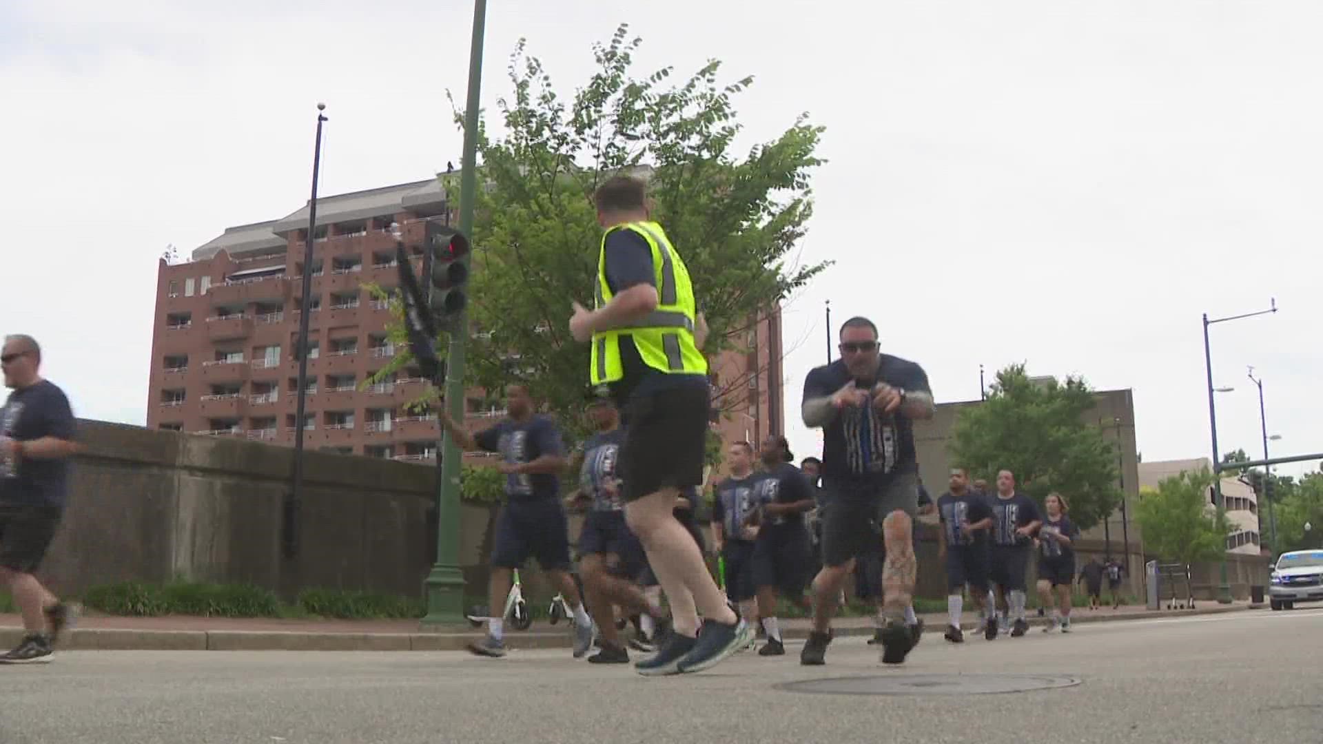 The runners started at Wegmans in Virginia Beach around 7:30 a.m. They went all the way to Norfolk, where they passed off the torch to another waiting team.