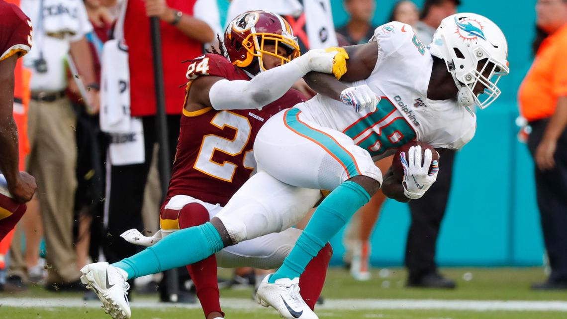 McLaurin helps Redskins earn 1st win against Dolphins