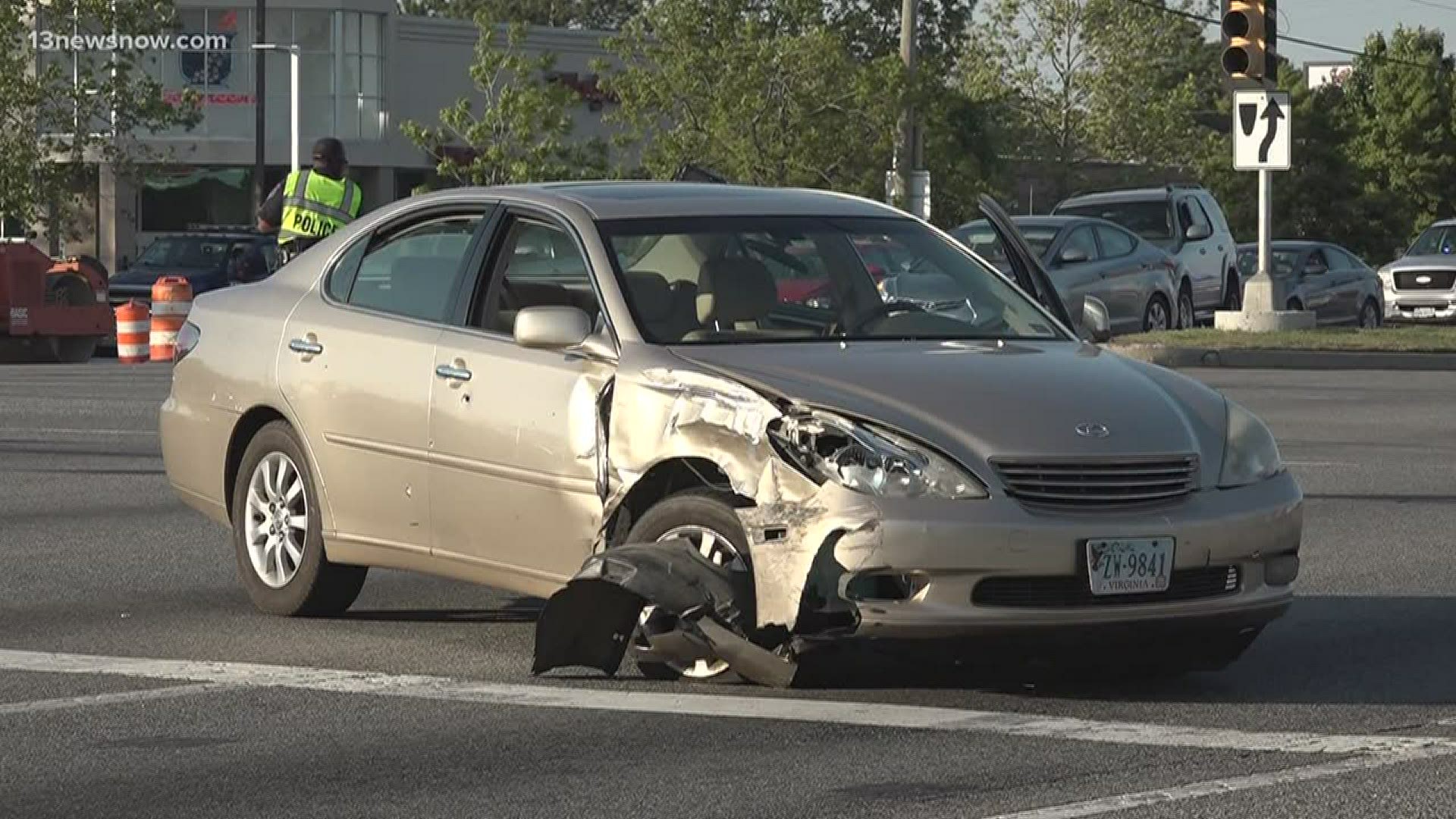 A number of suspects are in custody after the drivers of two stolen cars led police on a chase that ended with two crashes in Hampton and Newport News.