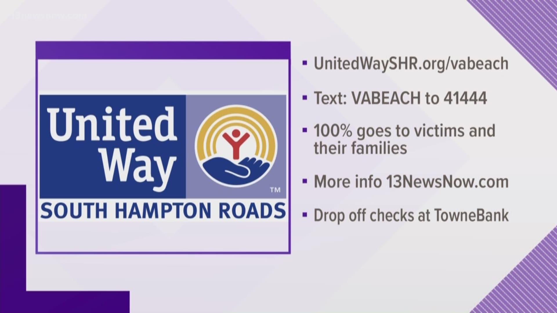 The City of Virginia Beach released ways individuals can help the victims and their families.