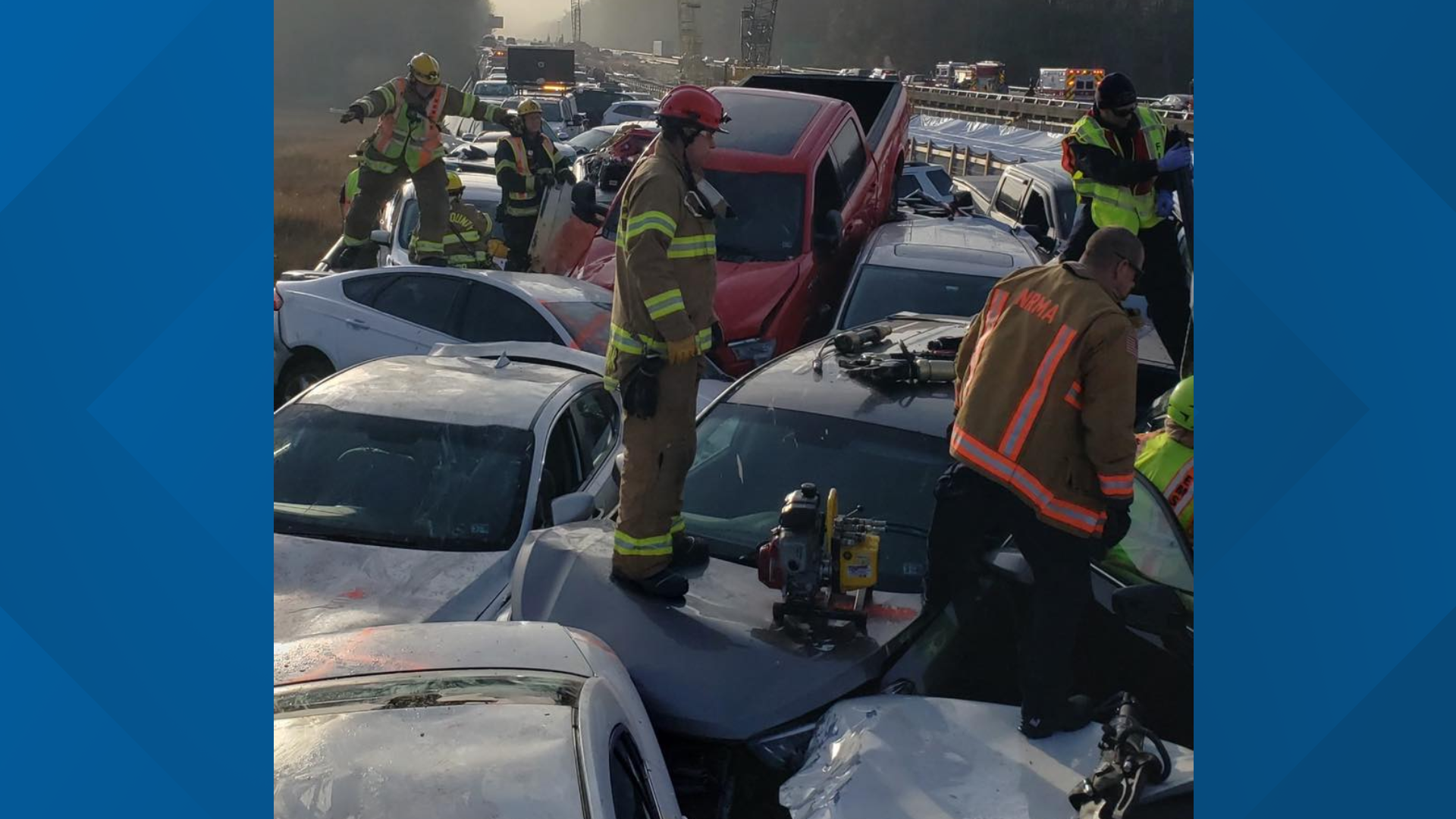 35 vehicles were involved in a pile-up crash on I-64 in Virginia this ...