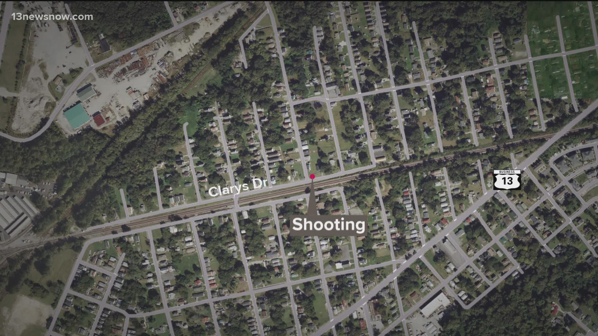 The shooting happened in the 1300 block of Clary’s Drive.