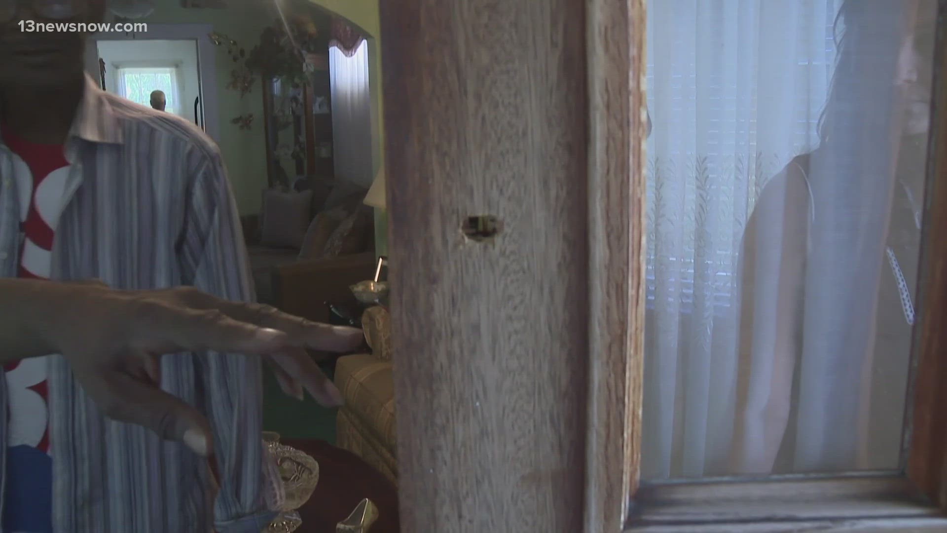 In the Suffolk neighborhood on Tenth Street, two homes are riddled with bullet holes after police say someone fired several gunshots Wednesday night.