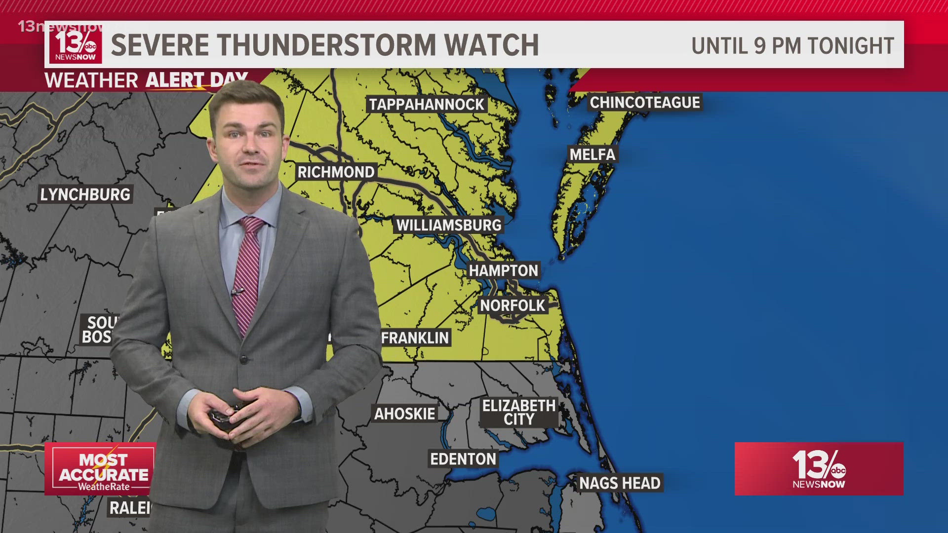 We expect the main impacts to be gusty, damaging winds possibly in excess of 55 mph.