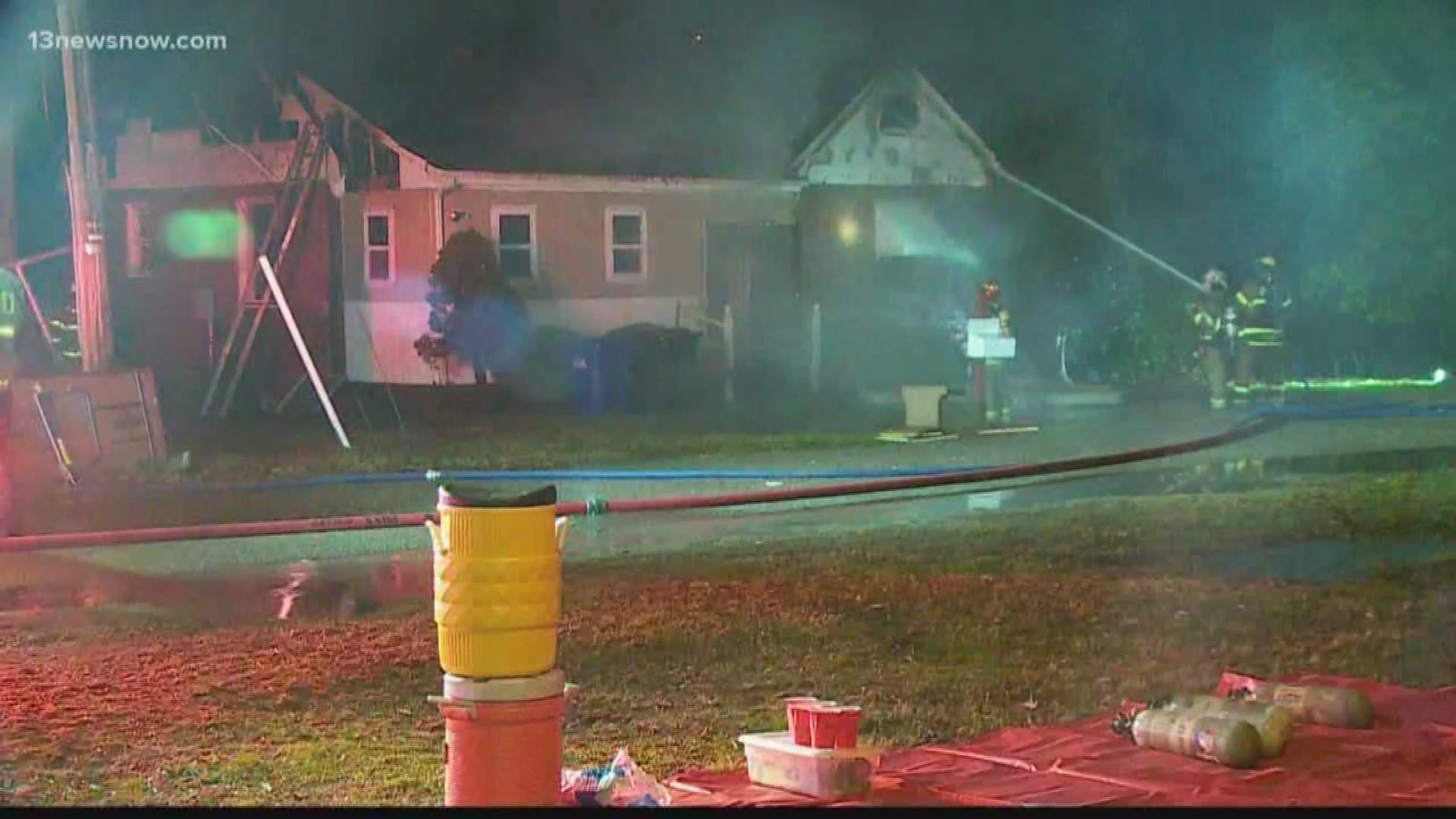 Portsmouth Fire Rescue & Emergency Services crews battled two fires early Wednesday morning.