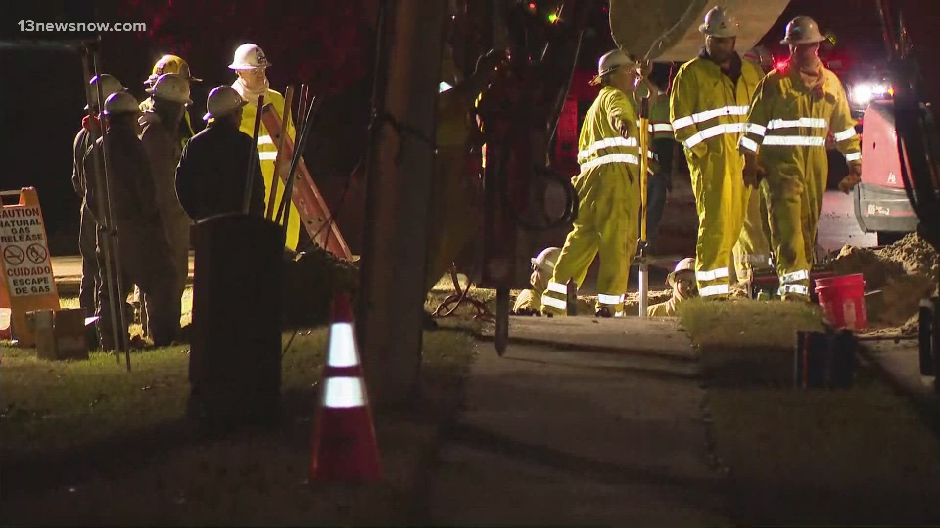 Cedar Road near Bells Mill Road is shut down in all directions because of a gas leak.