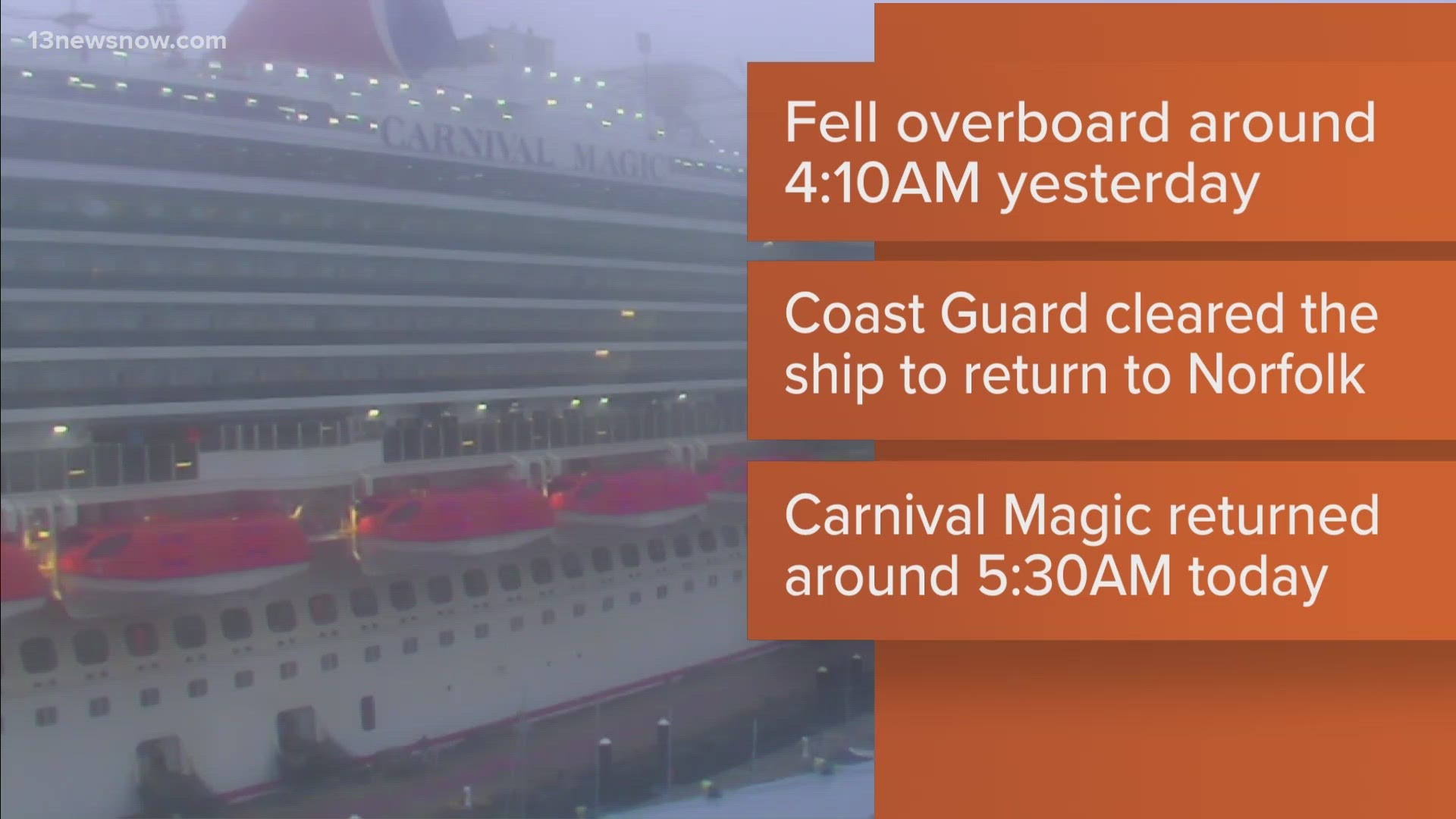 Carnival Cruise Passenger Missing After Falling Overboard From Balcony