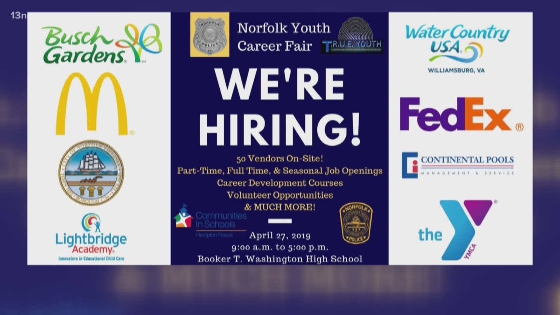 The Norfolk Police Department will host a career fair for youth as part of the agency's TRUE youth community outreach project.
