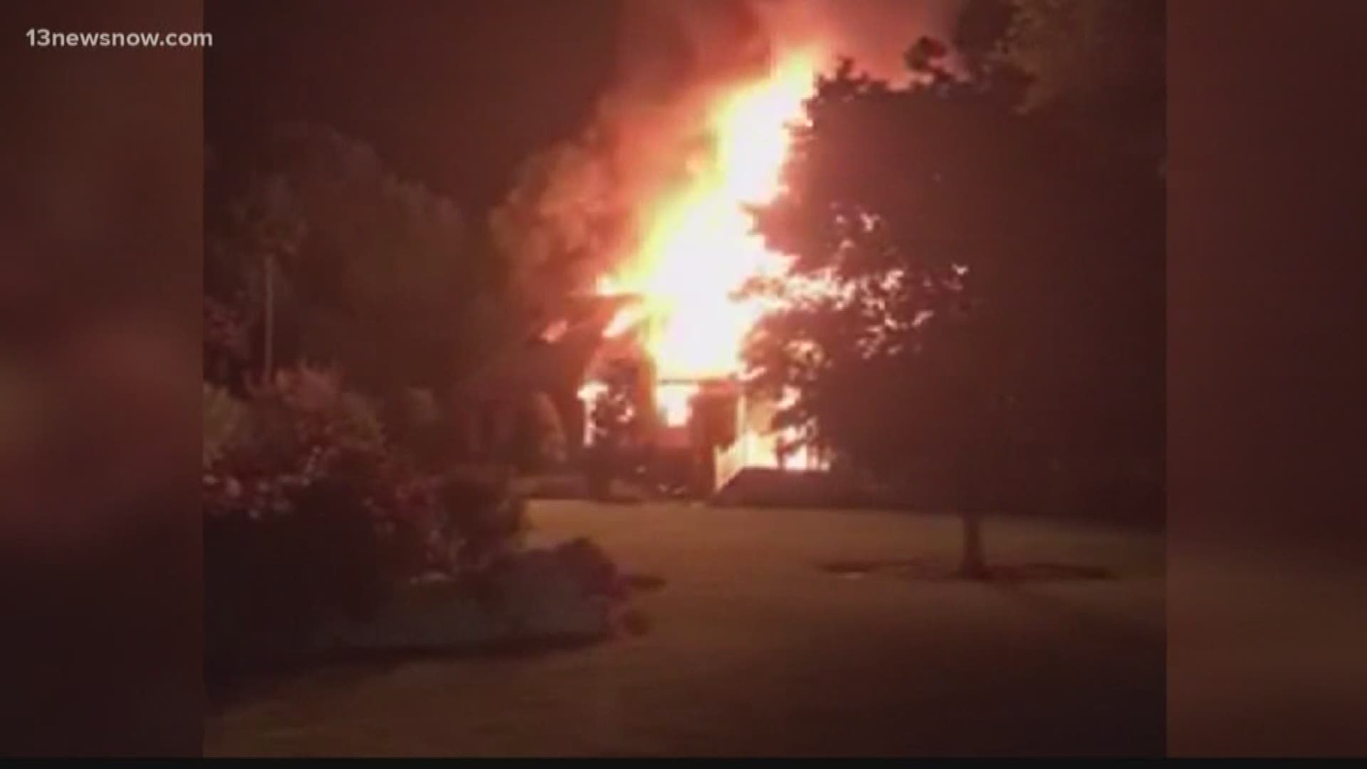 13News Now Megan Shinn talked to neighbors about a fire that ravaged a home in the Schooner Cove area of Suffolk.
