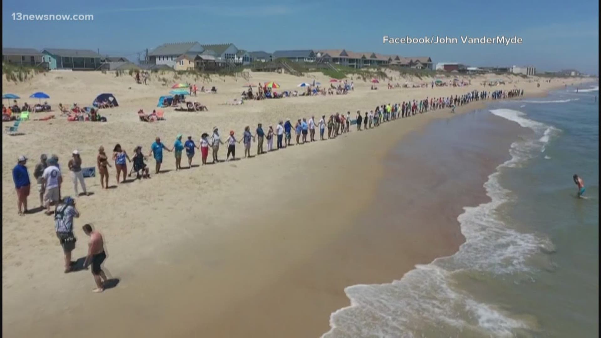 People on the Outer Banks and Virginia Beach joined a global push to stop offshore oil drilling.
