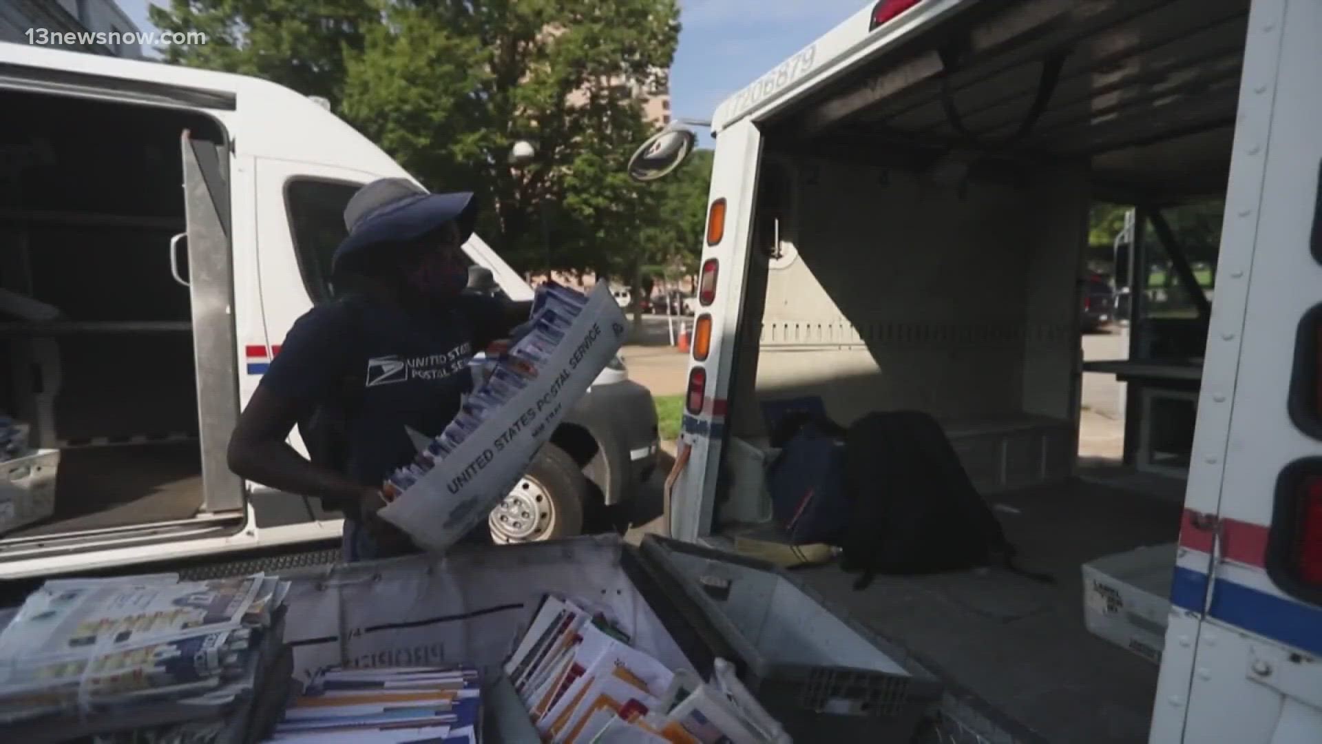 A man is behind bars after a string of armed USPS robberies in multiple cities. Officers are currently looking for a second man involved.