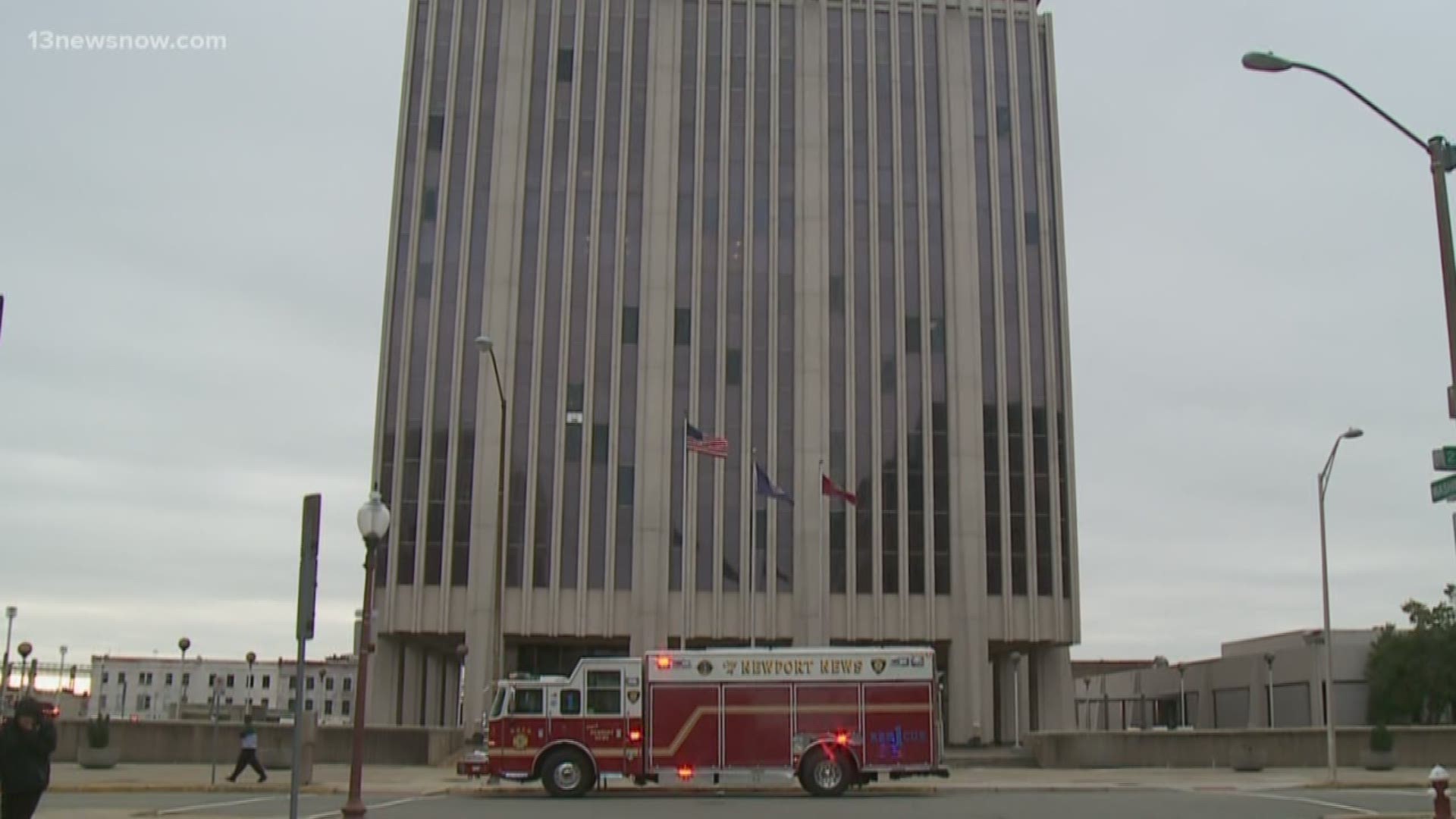 A fire in the Newport News City Hall basement caused the building to be evacuated.