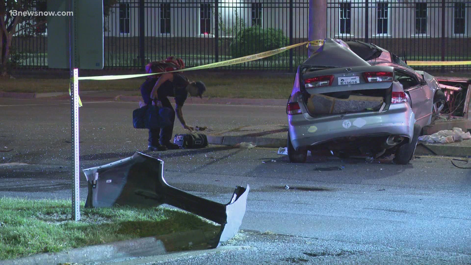 A road reopened at George Washington Hwy. and Effingham St where two men died in a vehicle crash Wednesday. That's outside of the Norfolk Naval Shipyard.