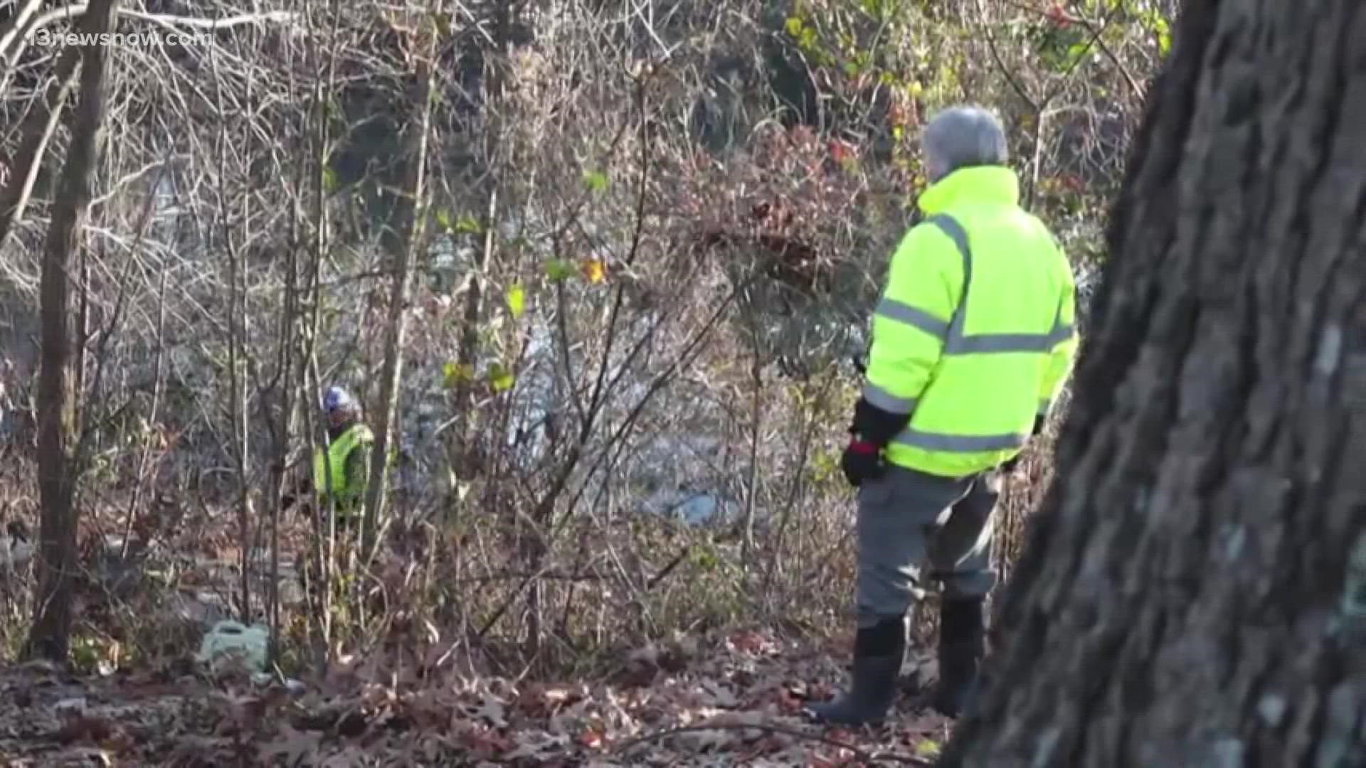 The veterans search organization spent hours searching Huntington Park on Tuesday, looking through the trees and by the water.