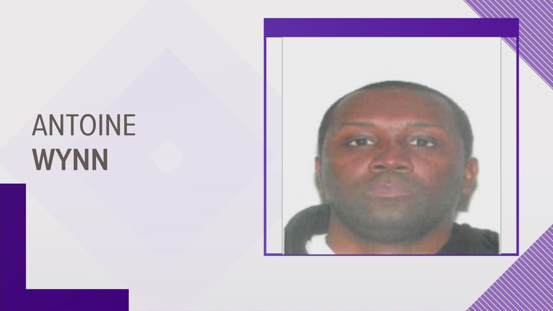 Antoine Wynne, 36, has an unspecified medical condition, and police are concerned for his welfare. He was last seen wearing a gray shirt and gray sweatpants.