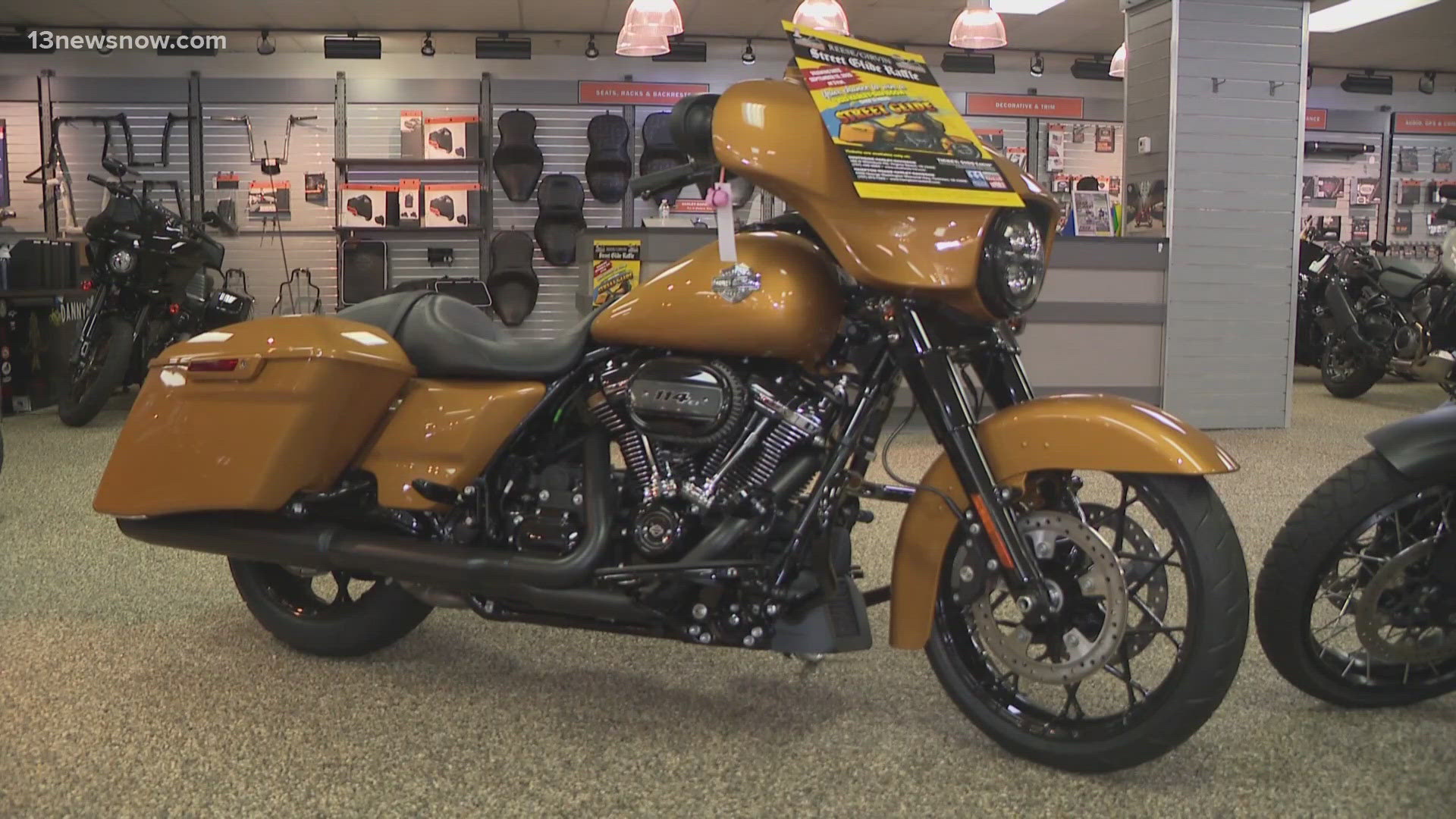 Harley-Davidson dealerships in Hampton Roads are raffling off a motorcycle in support of the families of Christopher Reese and Cameron Girvin.
