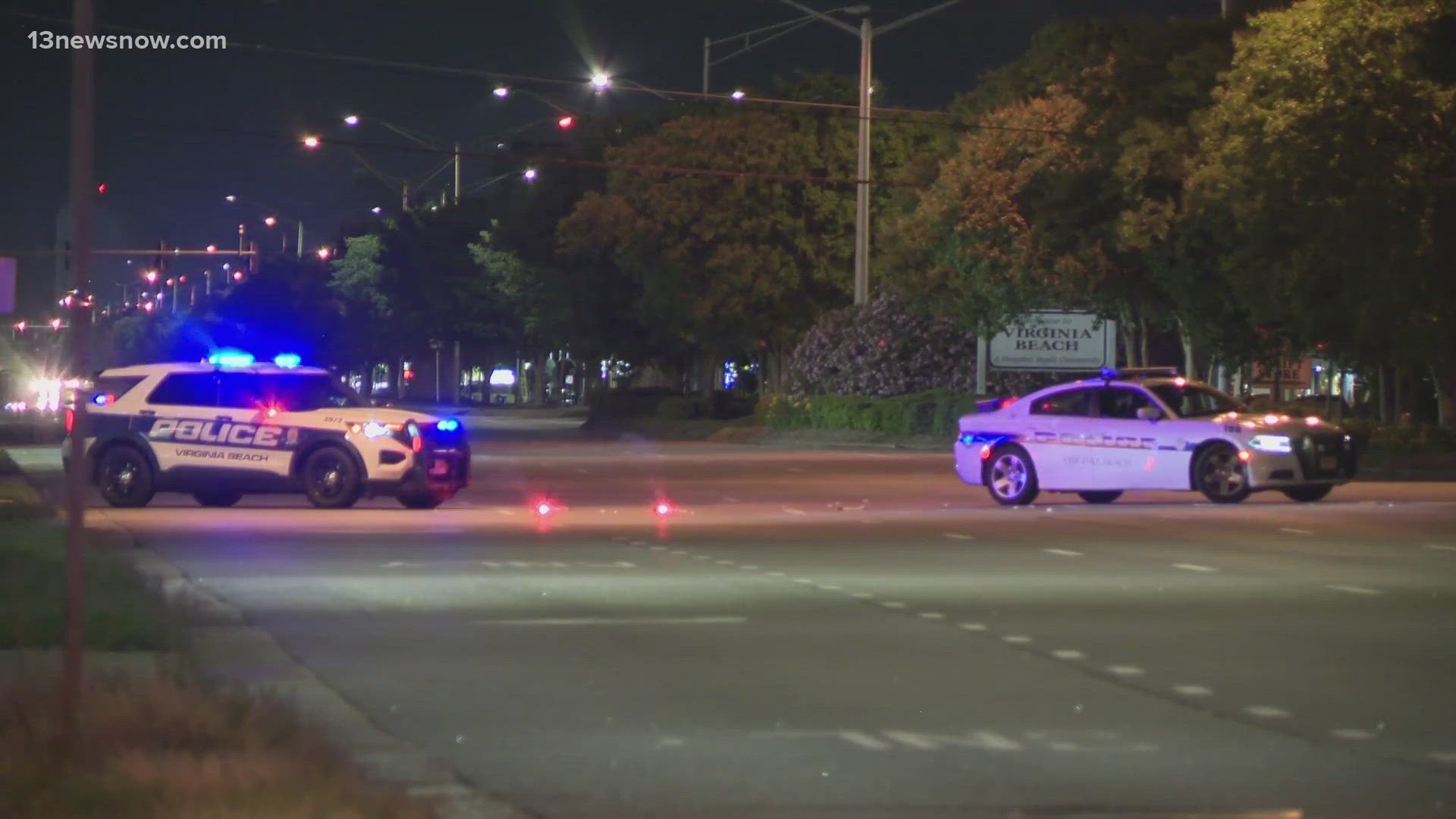 Police investigate after a car hits a man Sunday night.