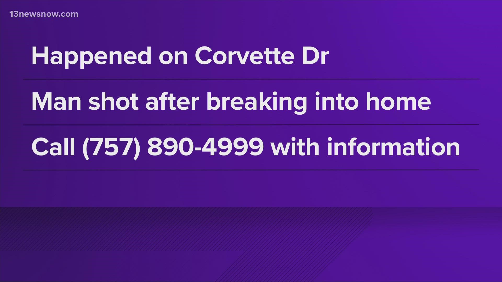 The sheriff's office said the incident happened in the 300 block of Corvette Drive around 4:30 p.m.