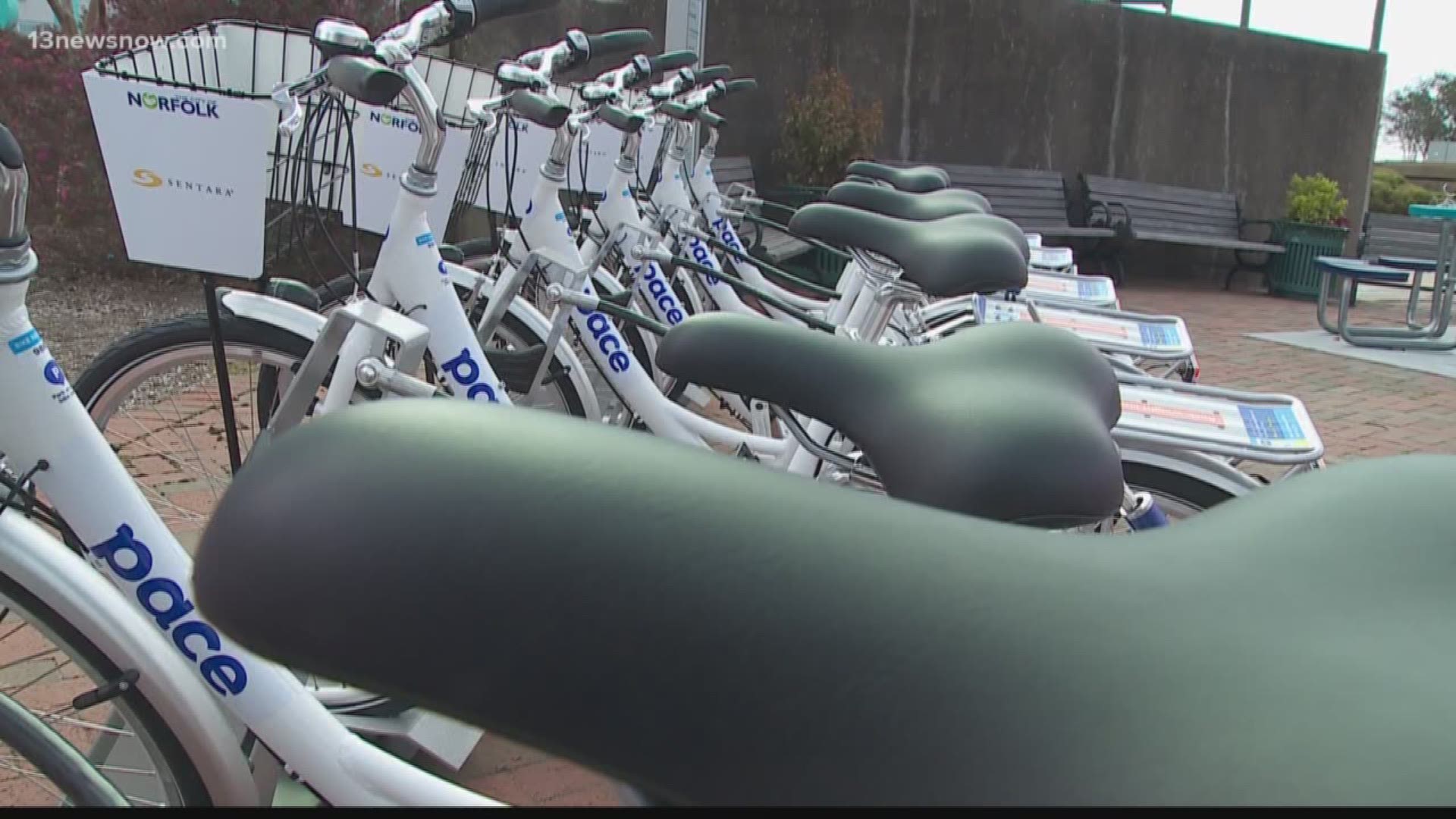 Using an app, riders can rent a bike from more than a dozen bike racks throughout the city.