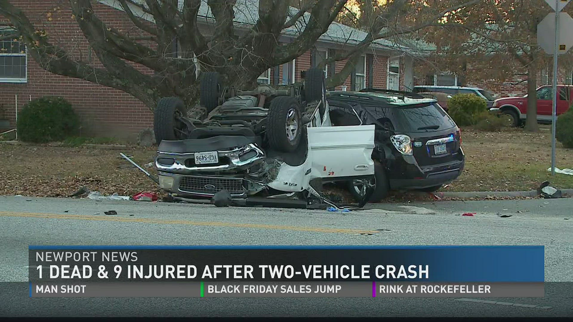 1 dead, 9 injured following twovehicle crash in Newport News