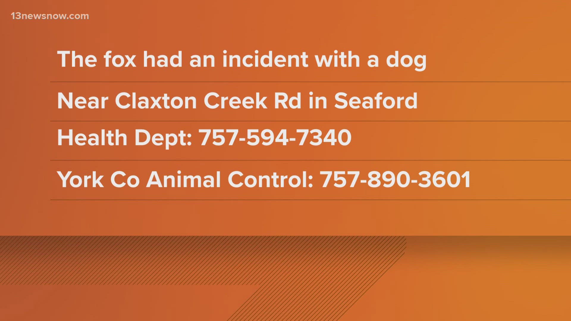 Authorities say a pet dog had an encounter with a rabid fox in a York County neighborhood this week.