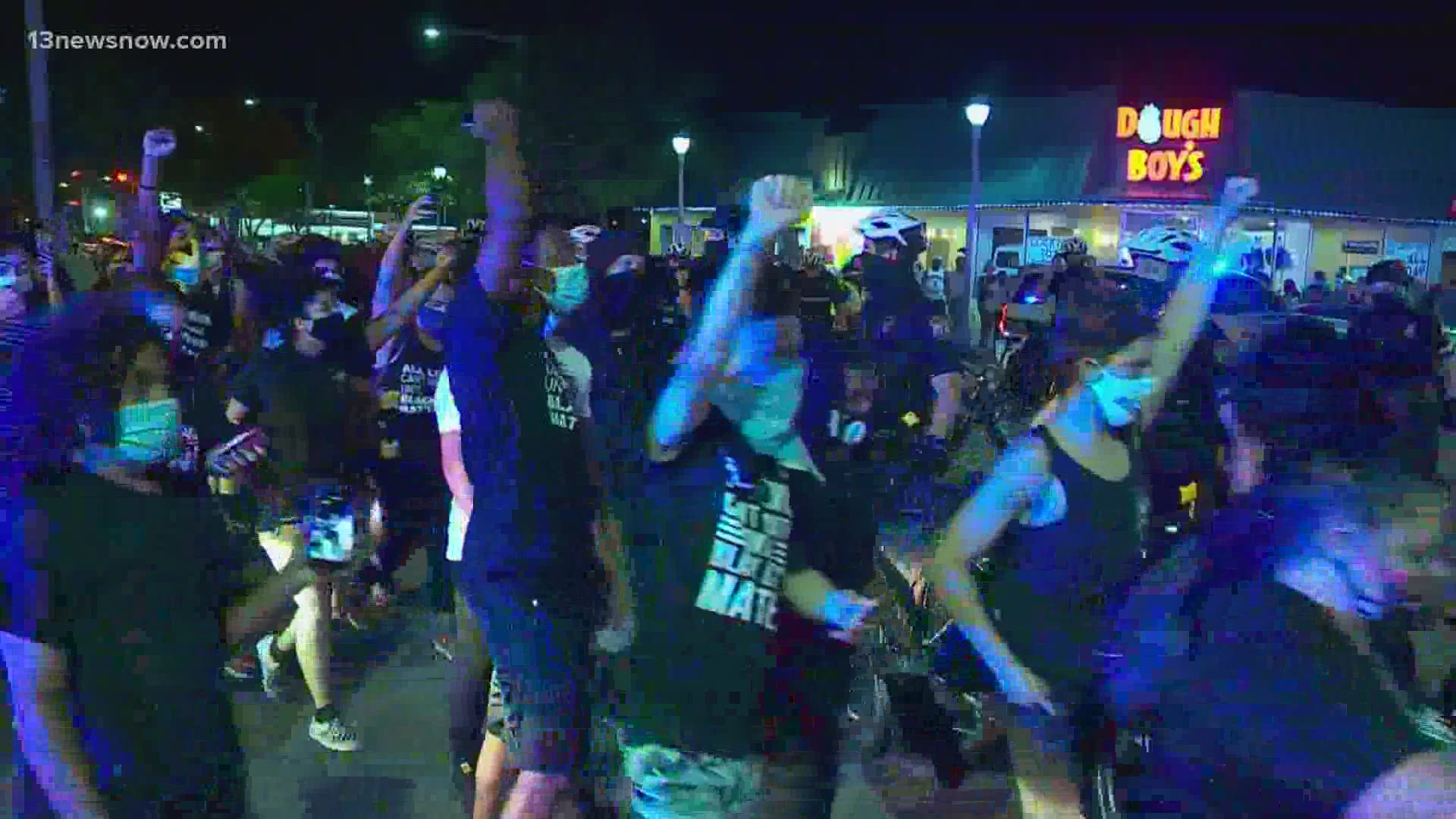 A PIO with Virginia Beach Police Department confirmed police made several arrests during the protest Saturday.