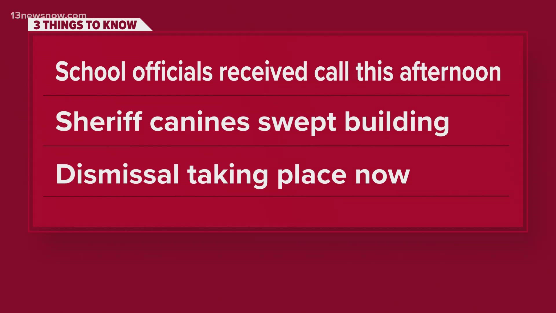 An elementary school in Isle of Wight was just released from a lockdown after they received "a call reporting a threat to the school."