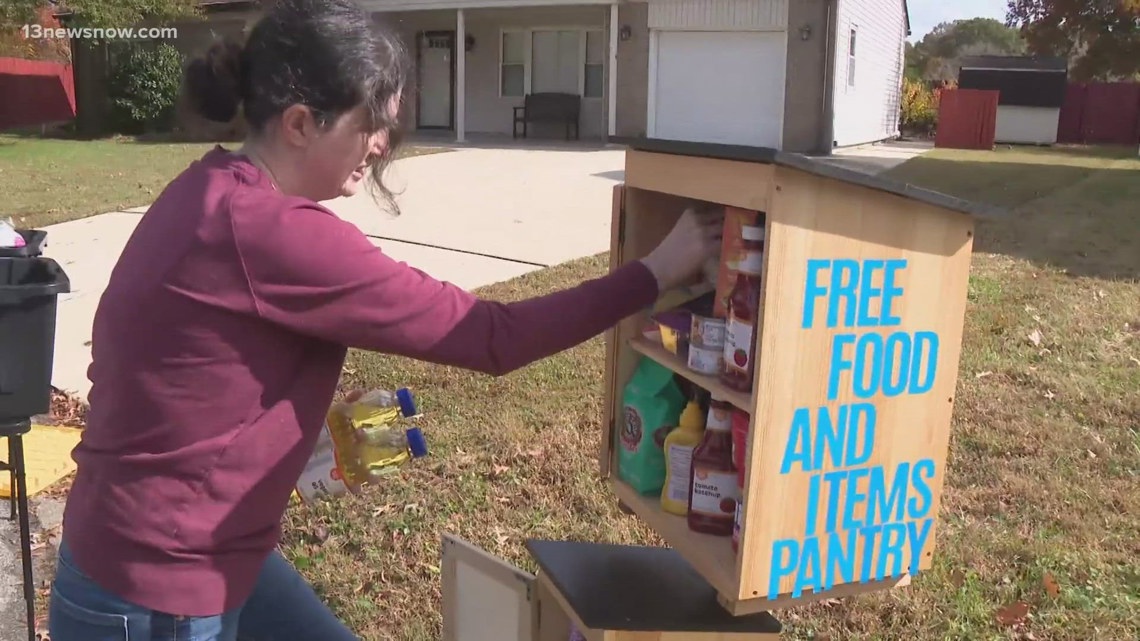 Virginia Beach woman's curbside pantry helps neighbors amid shutdown