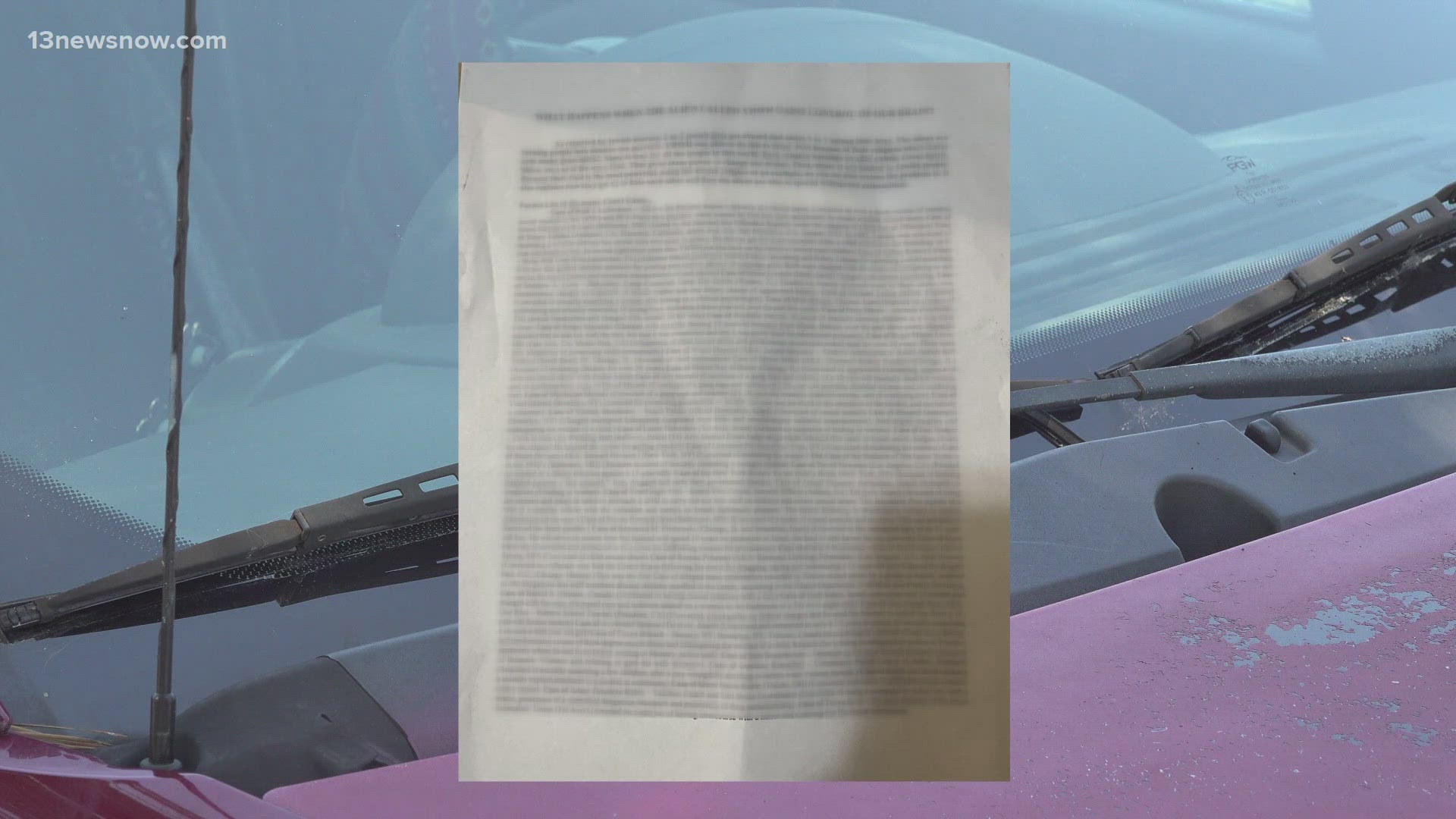 Chesapeake shoppers say they found unwanted flyers on their cars printed with hatred towards Jewish people.