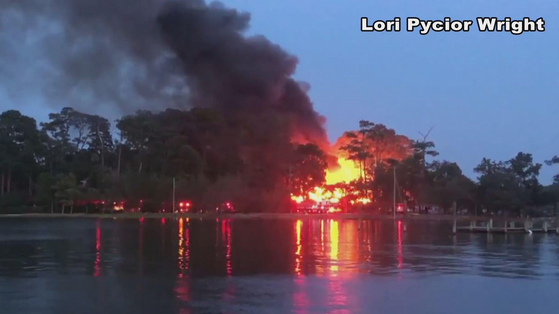 Viewer video of the house fire on McCullough Lane in Virginia Beach.