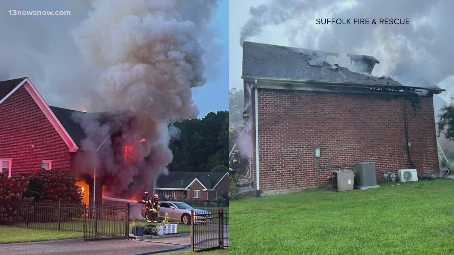 Suffolk Fire & Rescue officials say a home on Winona Trail received extensive fire and smoke damage Sunday morning. Three people who lived there are displaced.