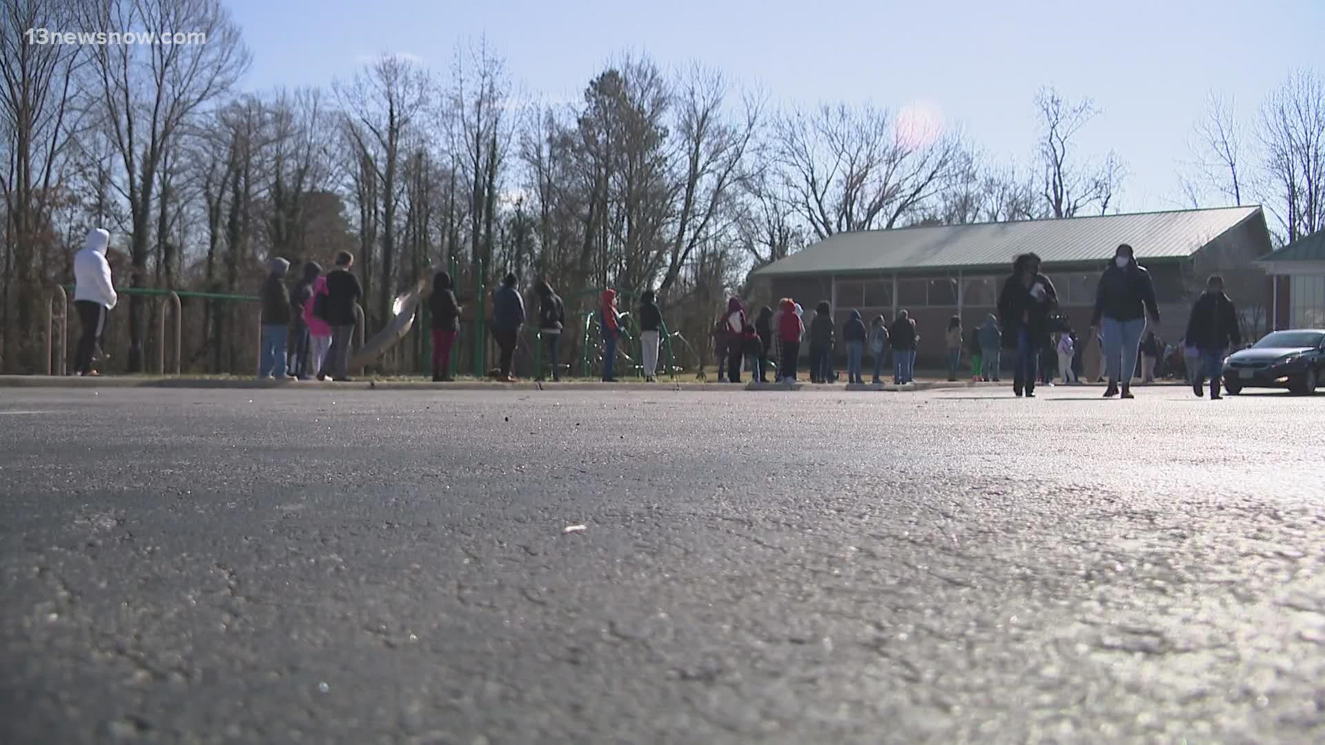 Some people in Suffolk waited in line for more than an hour to get tested.