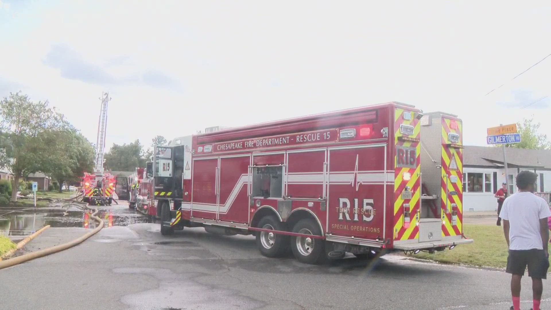 Chesapeake firefighters were dispatched at 1:11pm after residents reported a fire in a second-floor apartment in the Thrive Apartment Homes, in the Deep Creek area.