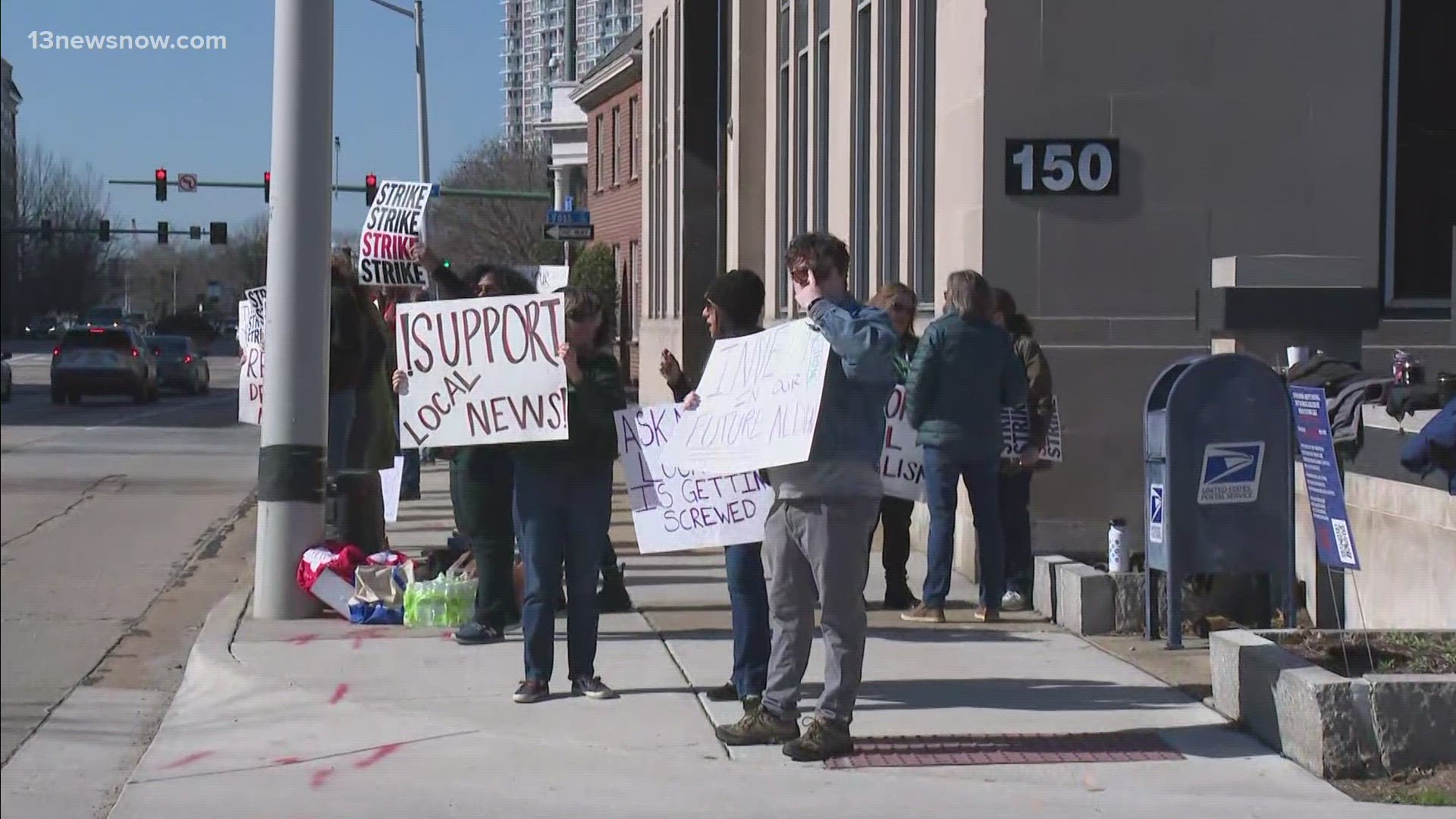 Journalists with the Virginian Pilot and Daily Press say their parent company - Alden Global Capital, is slow to negotiate pay with its union.