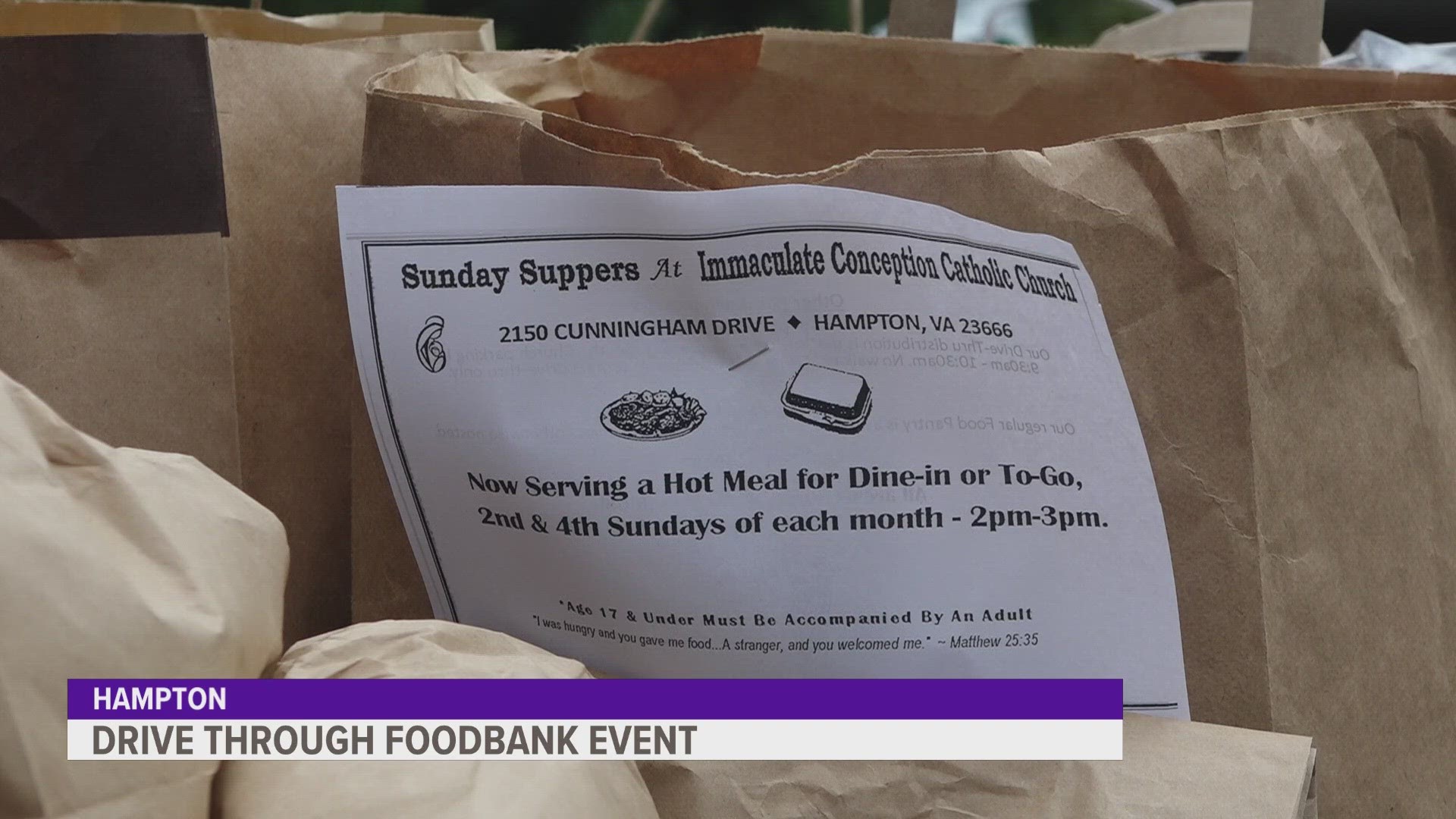 The Virginia Peninsula Foodbank partnered with Immaculate Conception Catholic Church to help families there put food on the table.