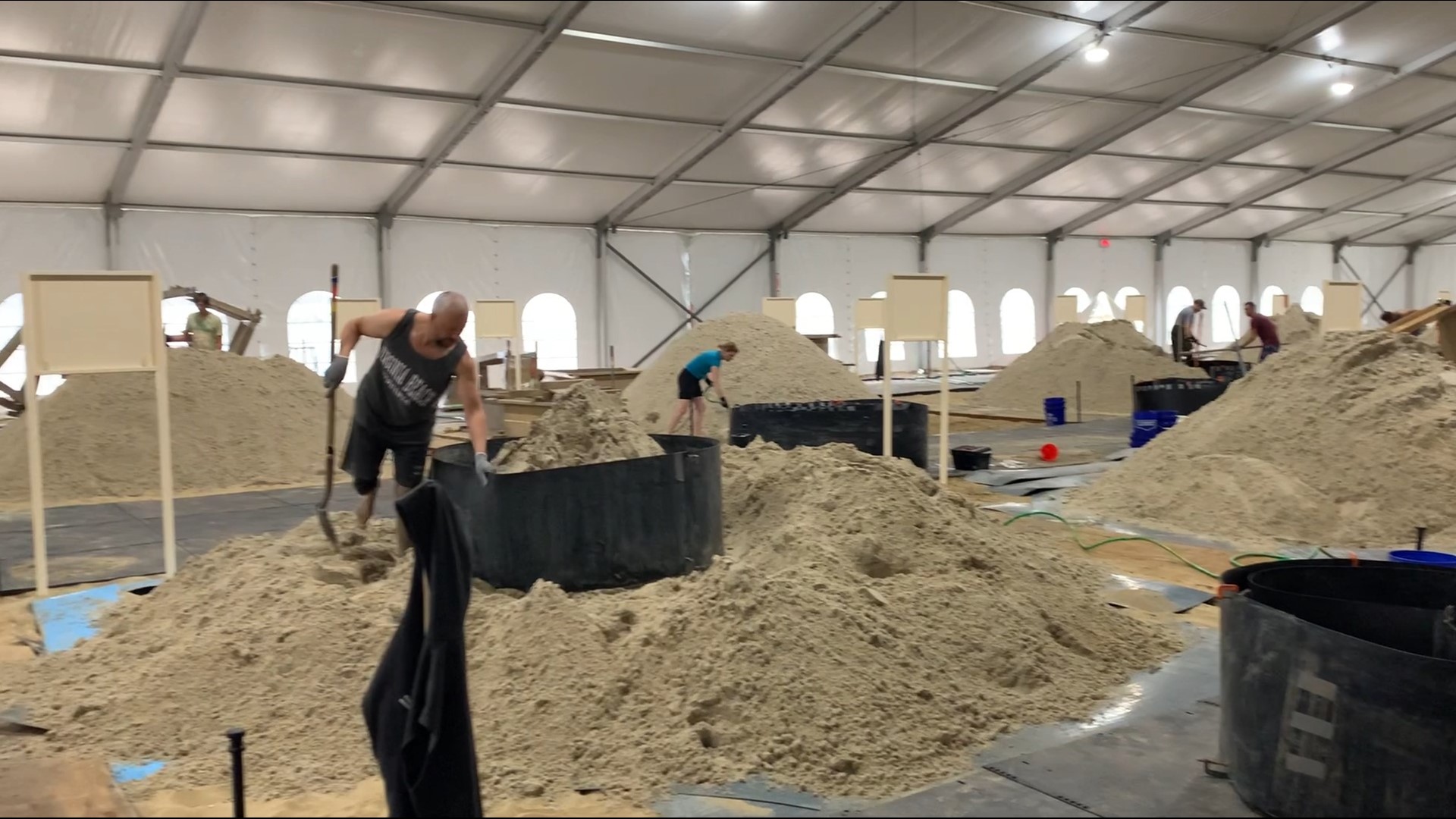 Virginia Beach's International Sandsculpting Competition 2023 is currently underway.