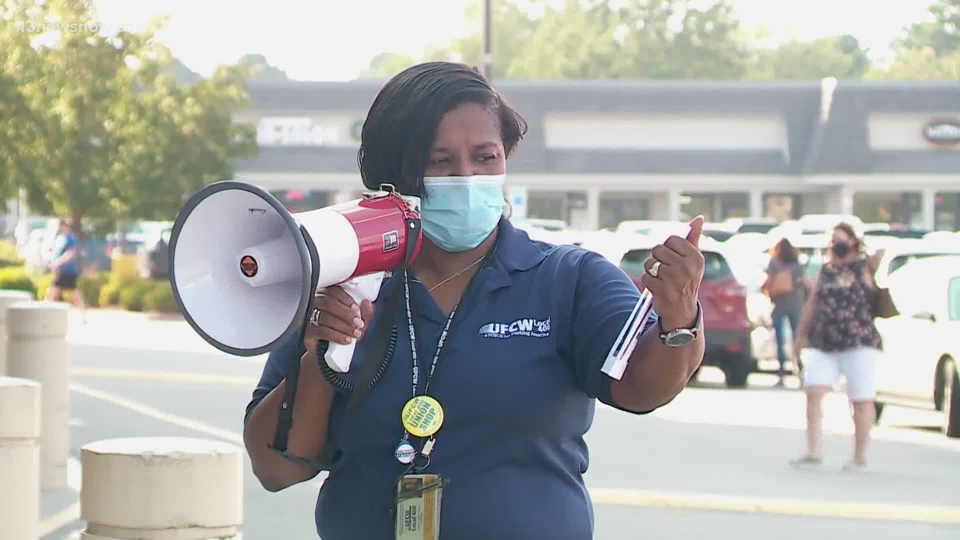 The Union Food & Commercial Workers group says pandemic working hazards haven't gone away and their lives are still at risk when they show up to work each day.