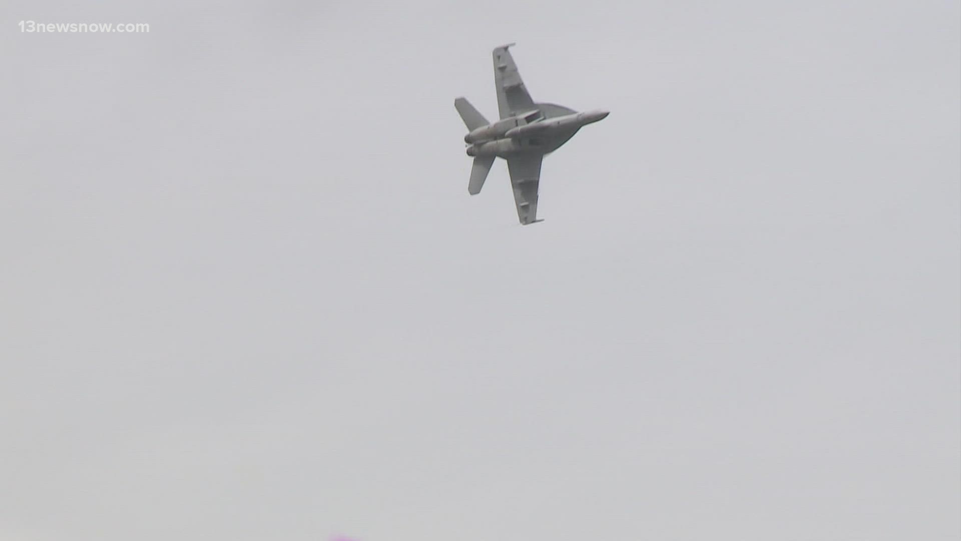 Organizers said earlier the show at the naval air station was contingent upon the level of community spread of COVID-19, which has jumped significantly in Virginia.