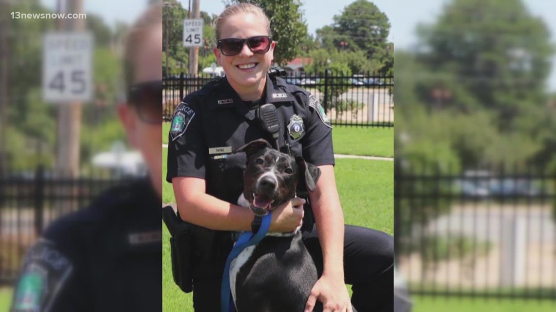 Police volunteers clean up park where Newport News Officer Katie Thyne