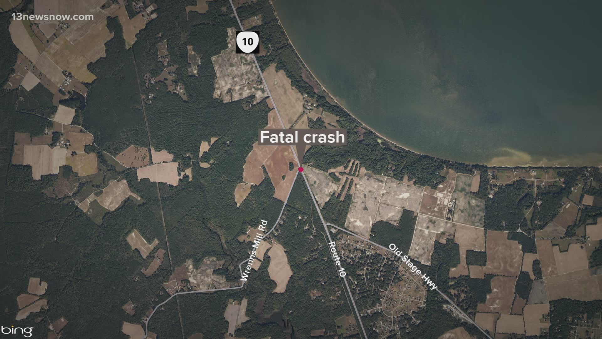 Man dies in headon collision on Route 10 in Isle of Wight County