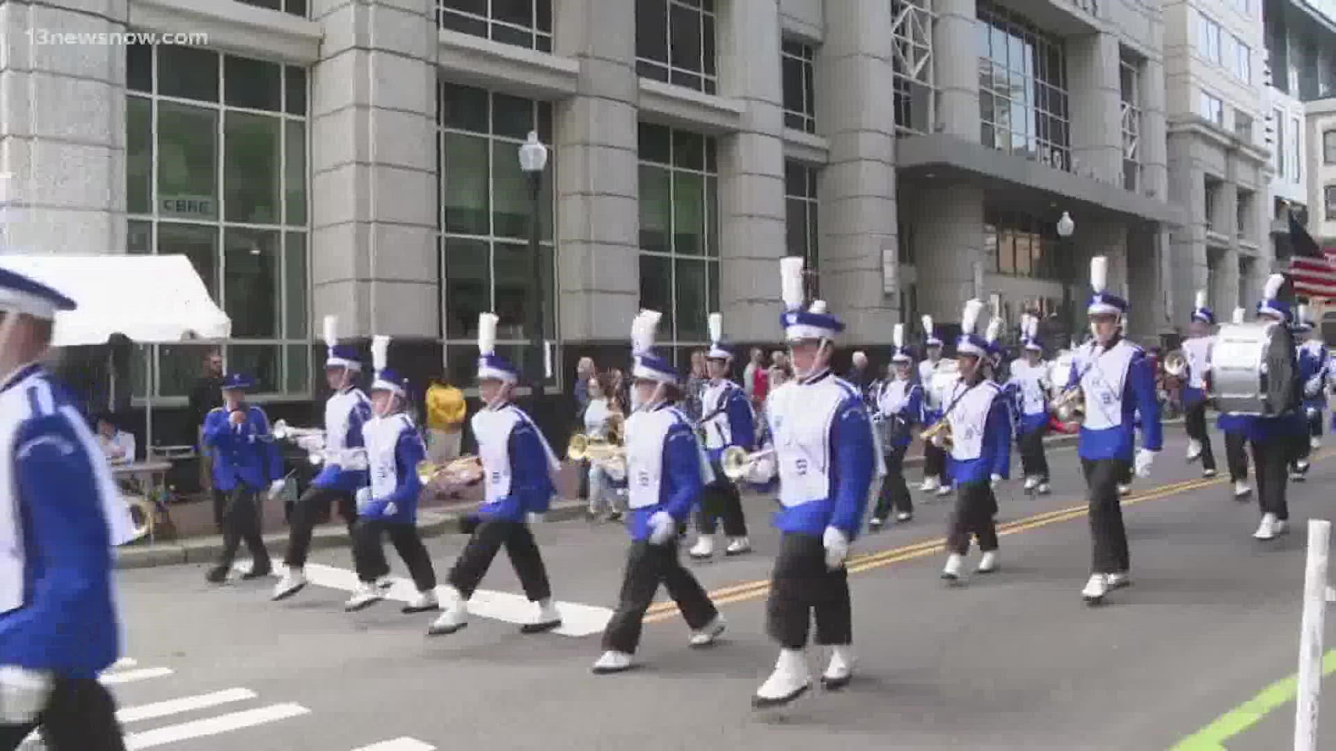Parade floats and marching bands took over Granby Street.