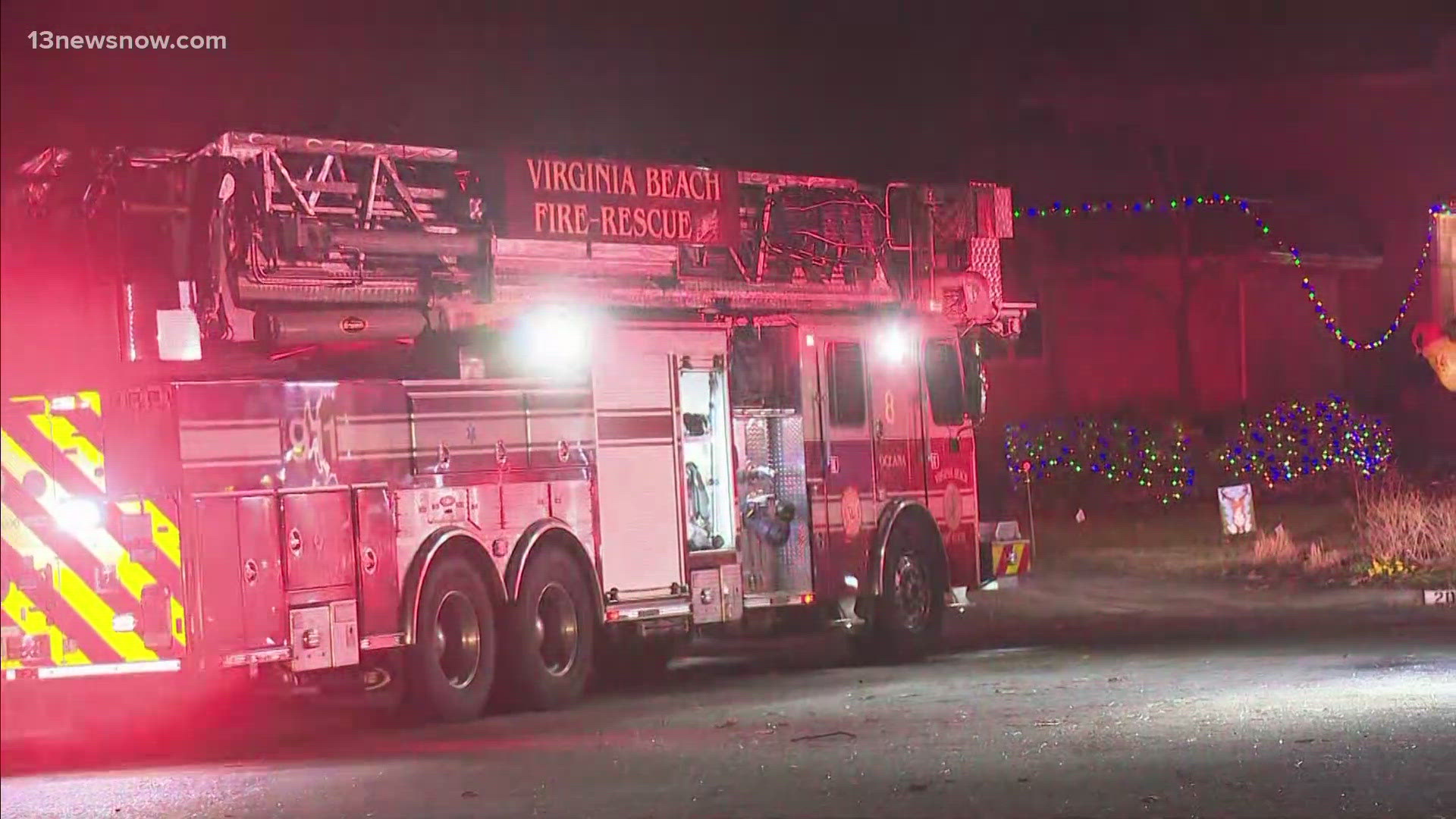 Firefighters with the Virginia Beach Fire Department responded to the call around 11:50 p.m. Crews rushed to the scene to find a two-story home completely engulfed.