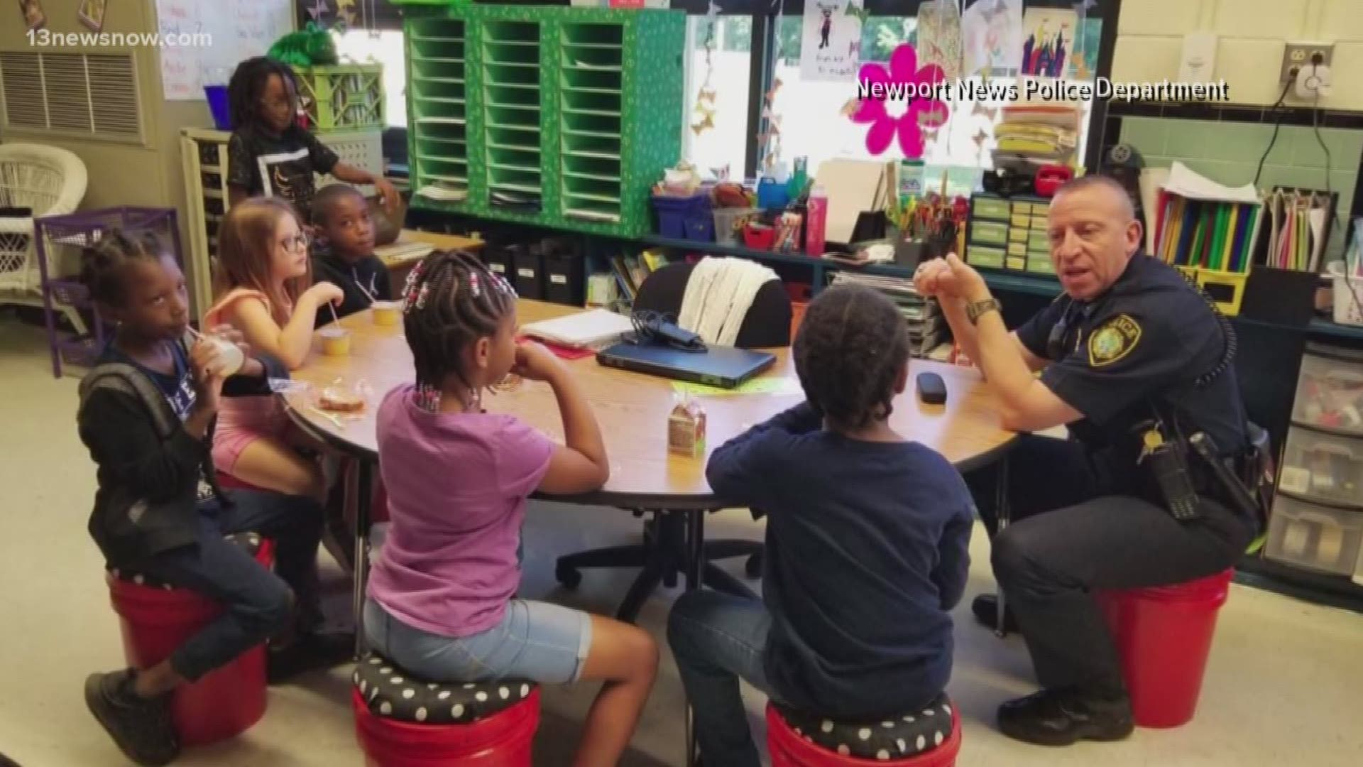 The Adopt-A-School program assigns at least one officer to each elementary school. The officers will regularly visit the schools to help mentor students.