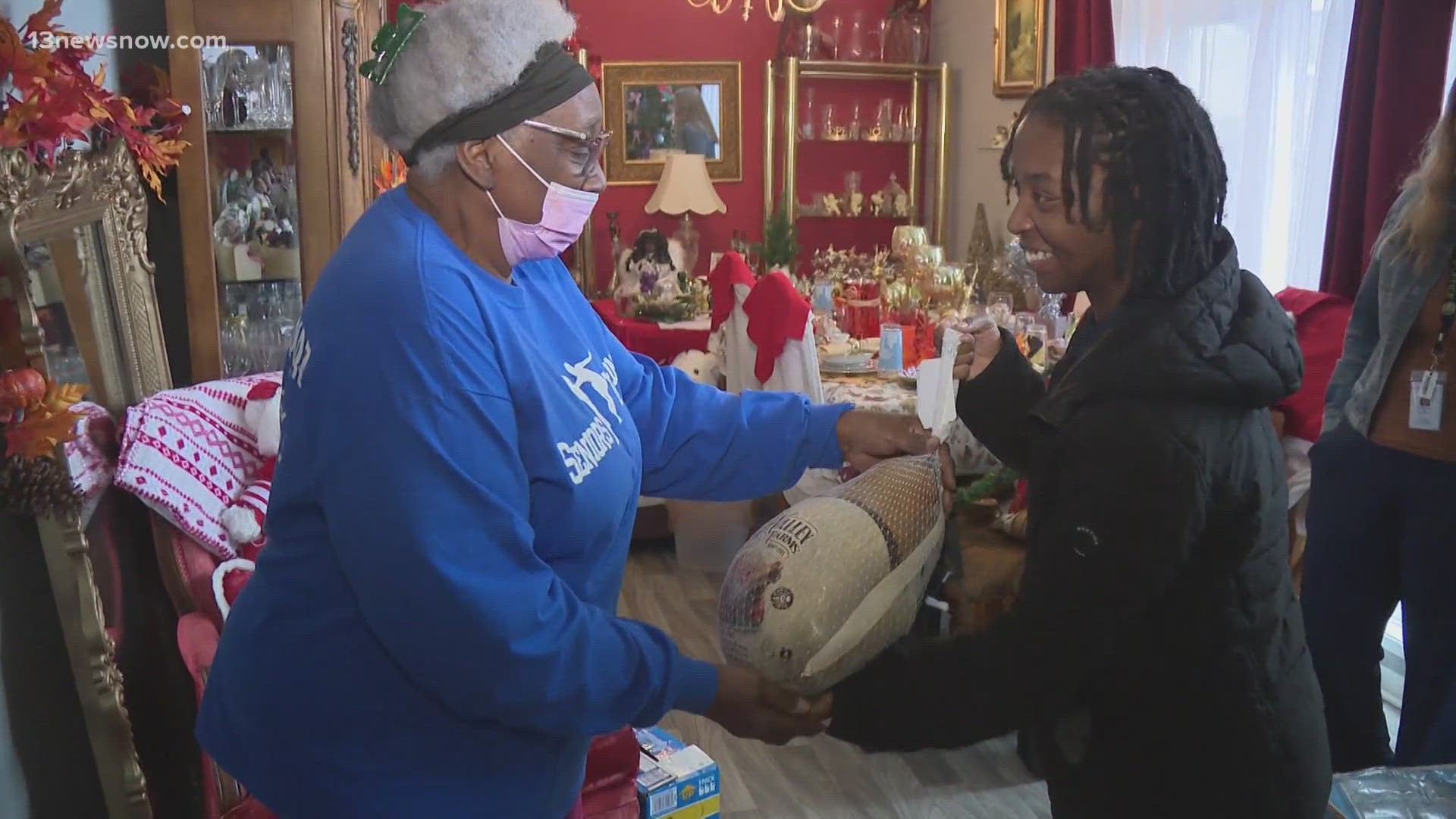 Norfolk Sheriff's Office personnel delivered turkeys and sides to more than 100 people throughout the city.