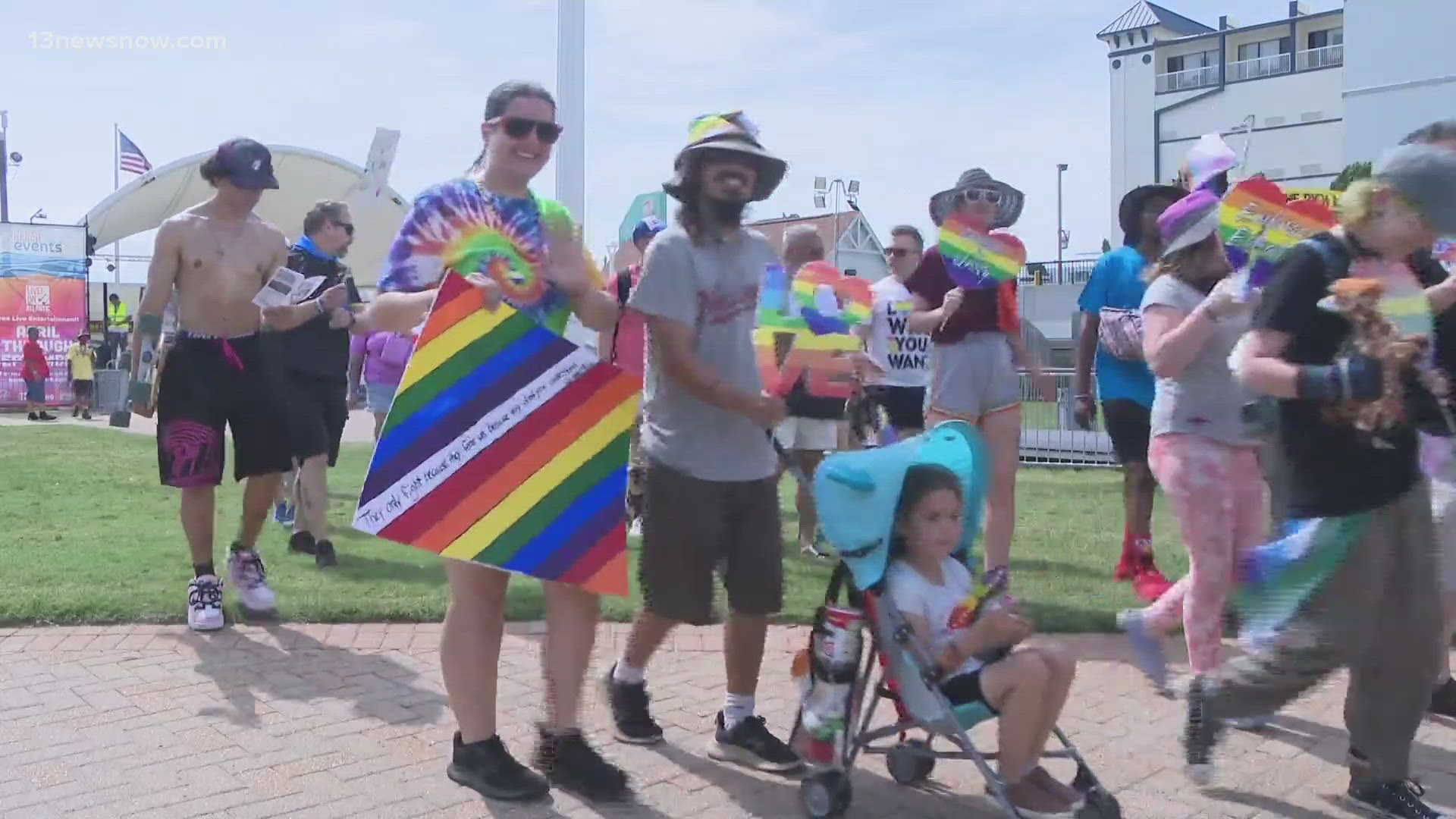 The LGBTQ+ community came out for a 757 Pride March and Pride at the Beach on Sunday at the Virginia Beach Oceanfront.