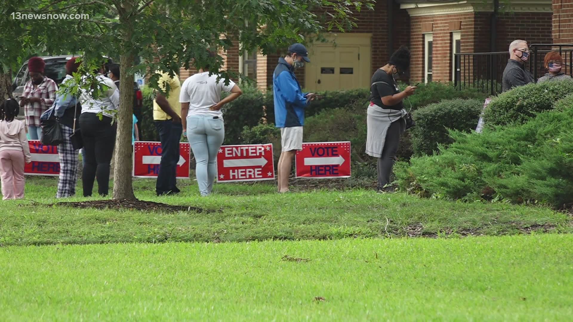 Early absentee voting in person caused long lines in Chesapeake, Virginia Beach and Hampton - but they might streamline the election process on November 3.