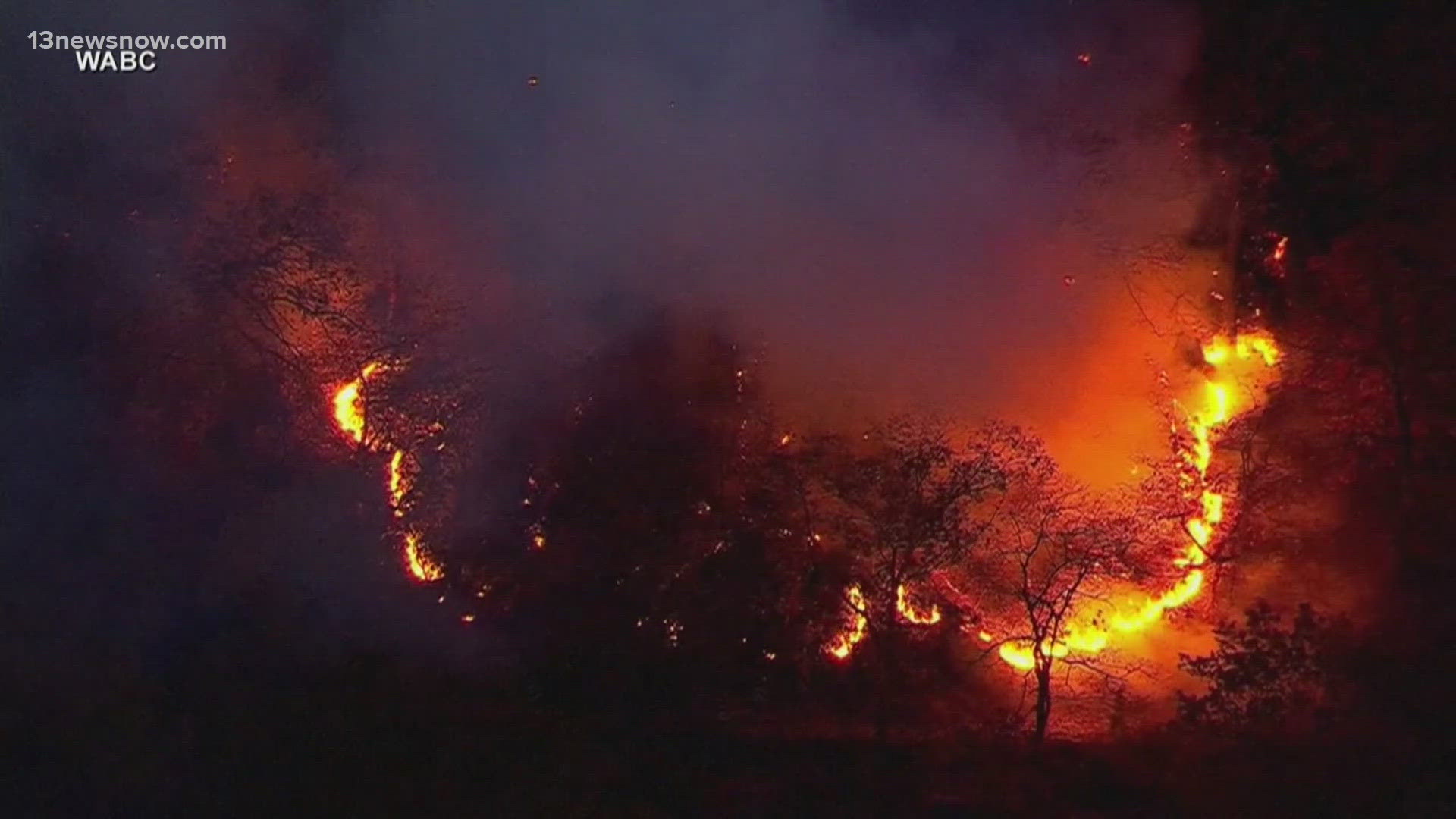 Bone-dry conditions are fueling several wildfires in the northeast including at least three fires in New York City last night.