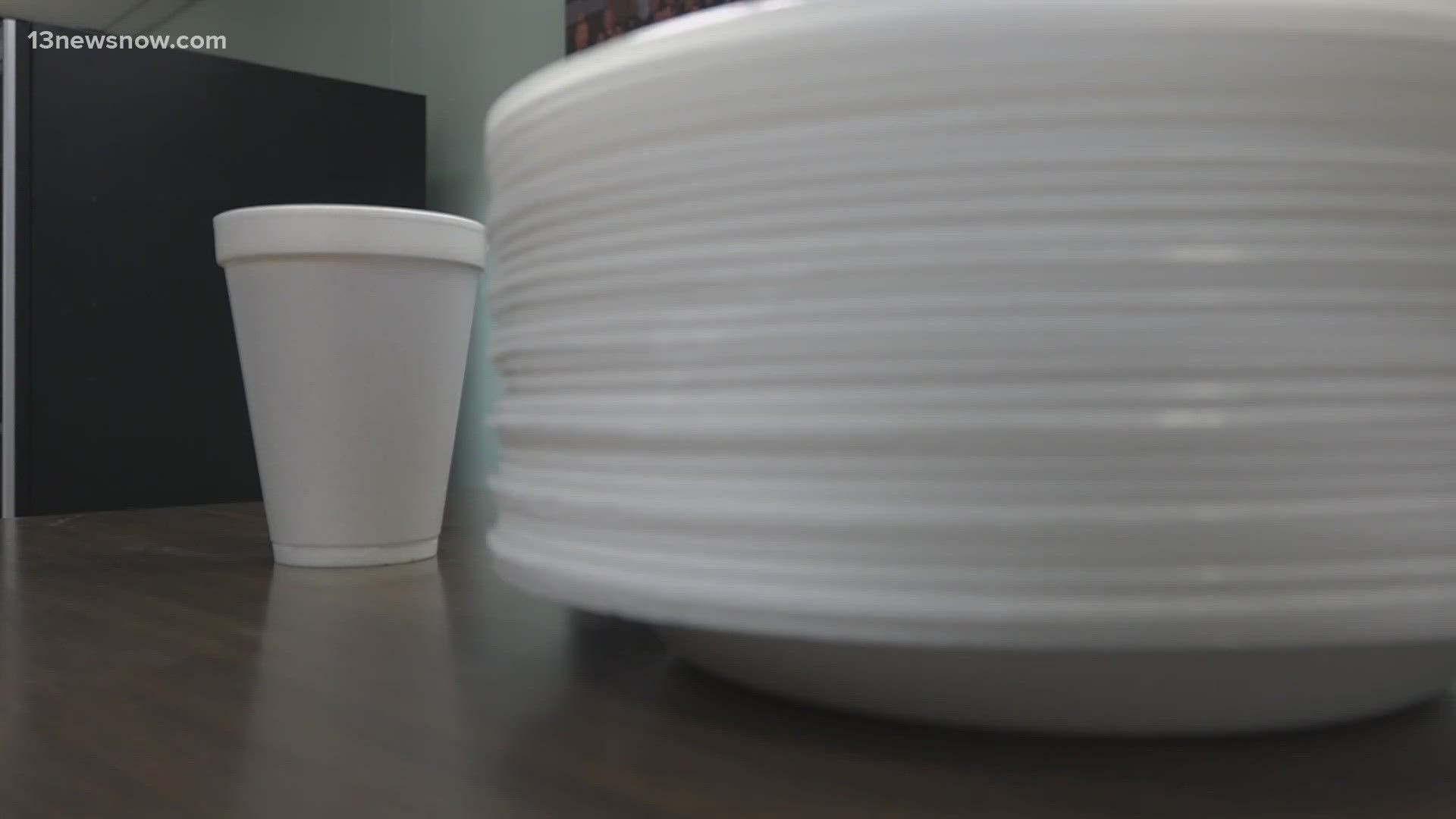 A bill to phase out Styrofoam passed in the general assembly three years ago, but the ban is not in effect yet.