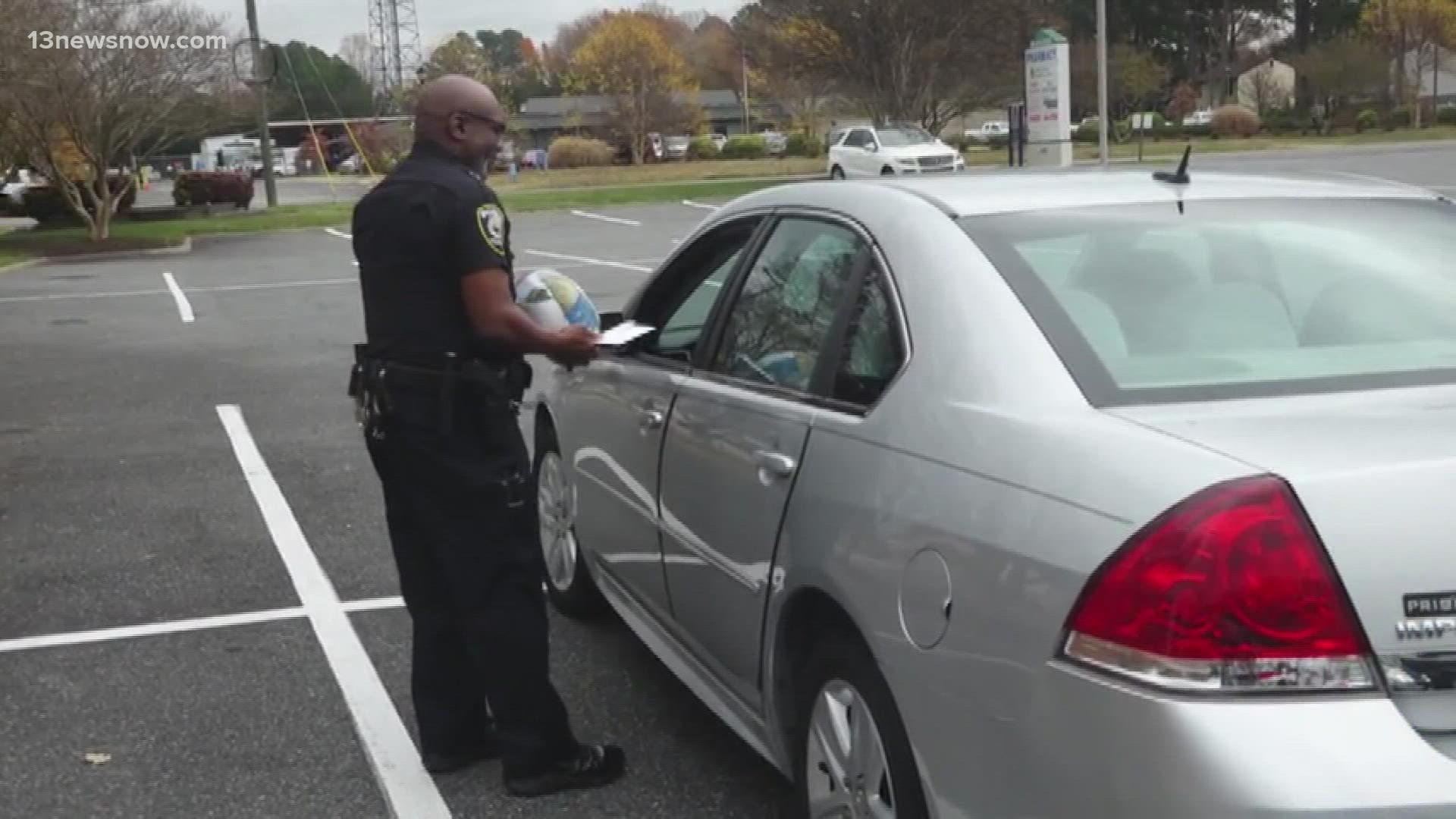 No driver likes to get pulled over! But today in Chesapeake, those blue flashing lights made someone's day.