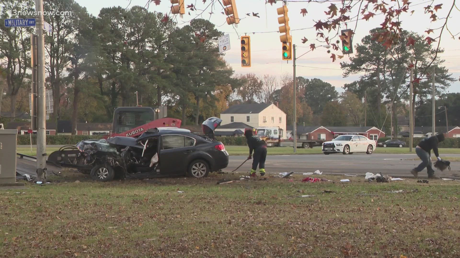 Chesapeake police said a man was killed in a crash following a police chase. Another woman was injured, but is expected to survive.